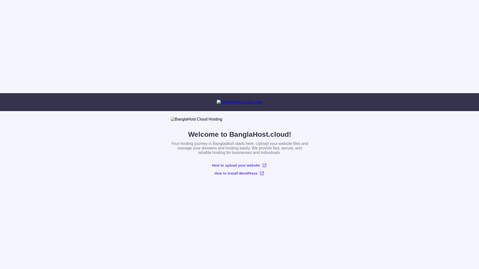website screenshot of https://banglahost.cloud/