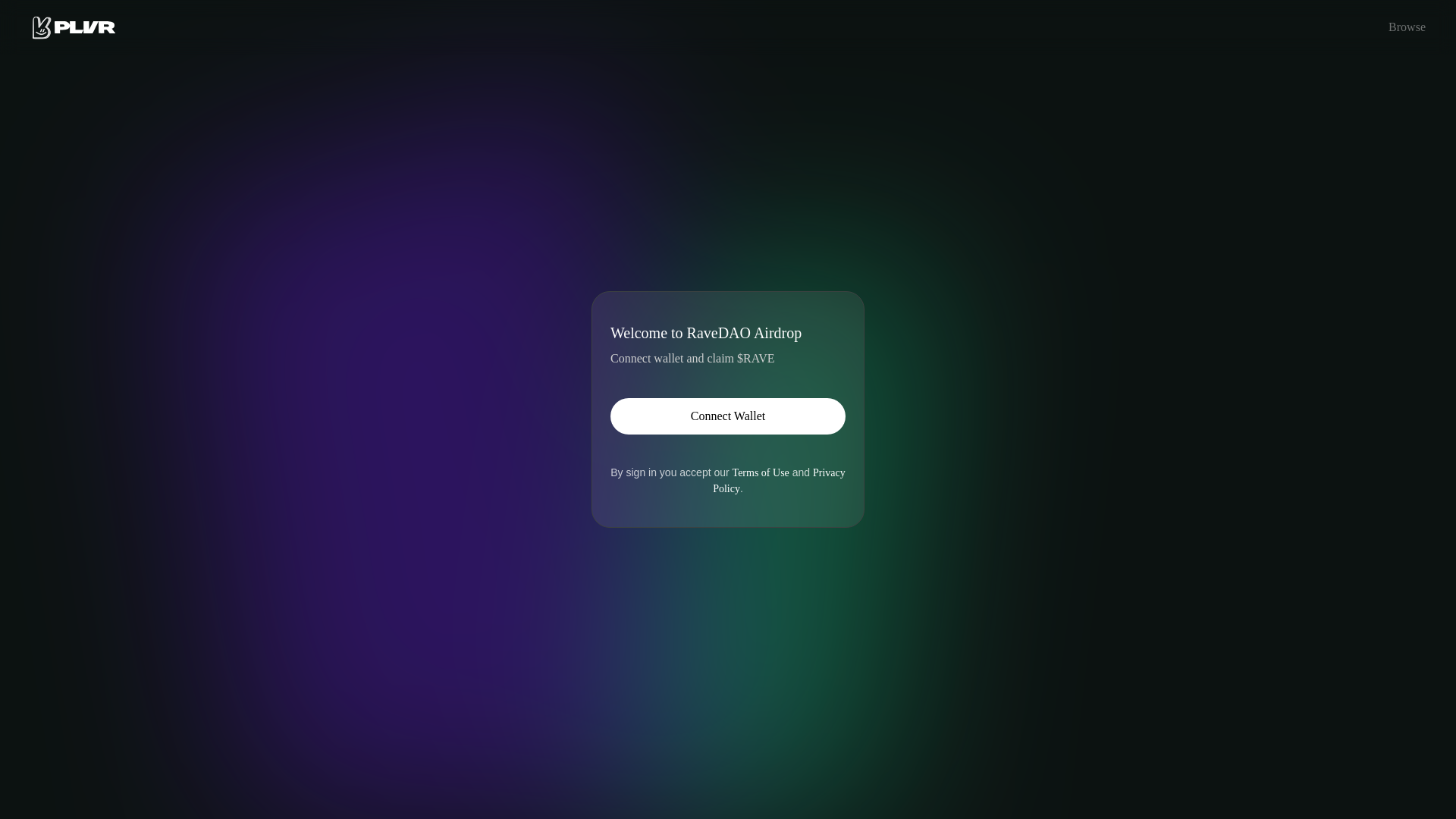website screenshot of https://claim-ravedao.org/