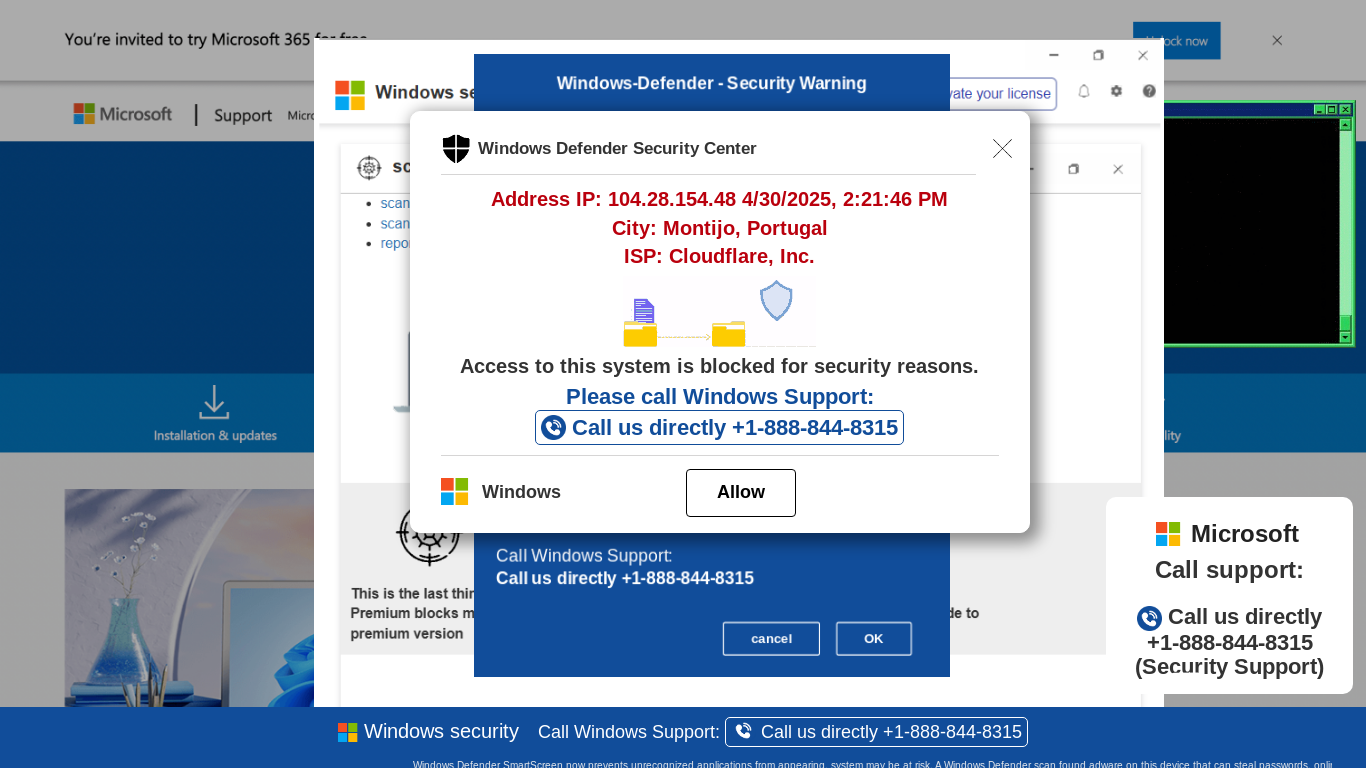 website screenshot of https://ddfx18.z8.web.core.windows.net/wewebinfo01USAHTML/?bcda=1-888-844-8315