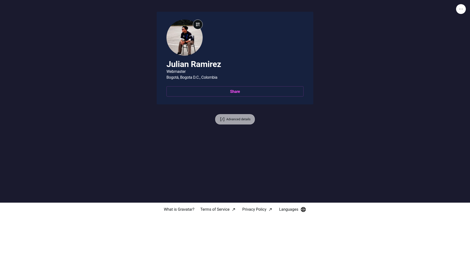 website screenshot of https://julianramirez.link/