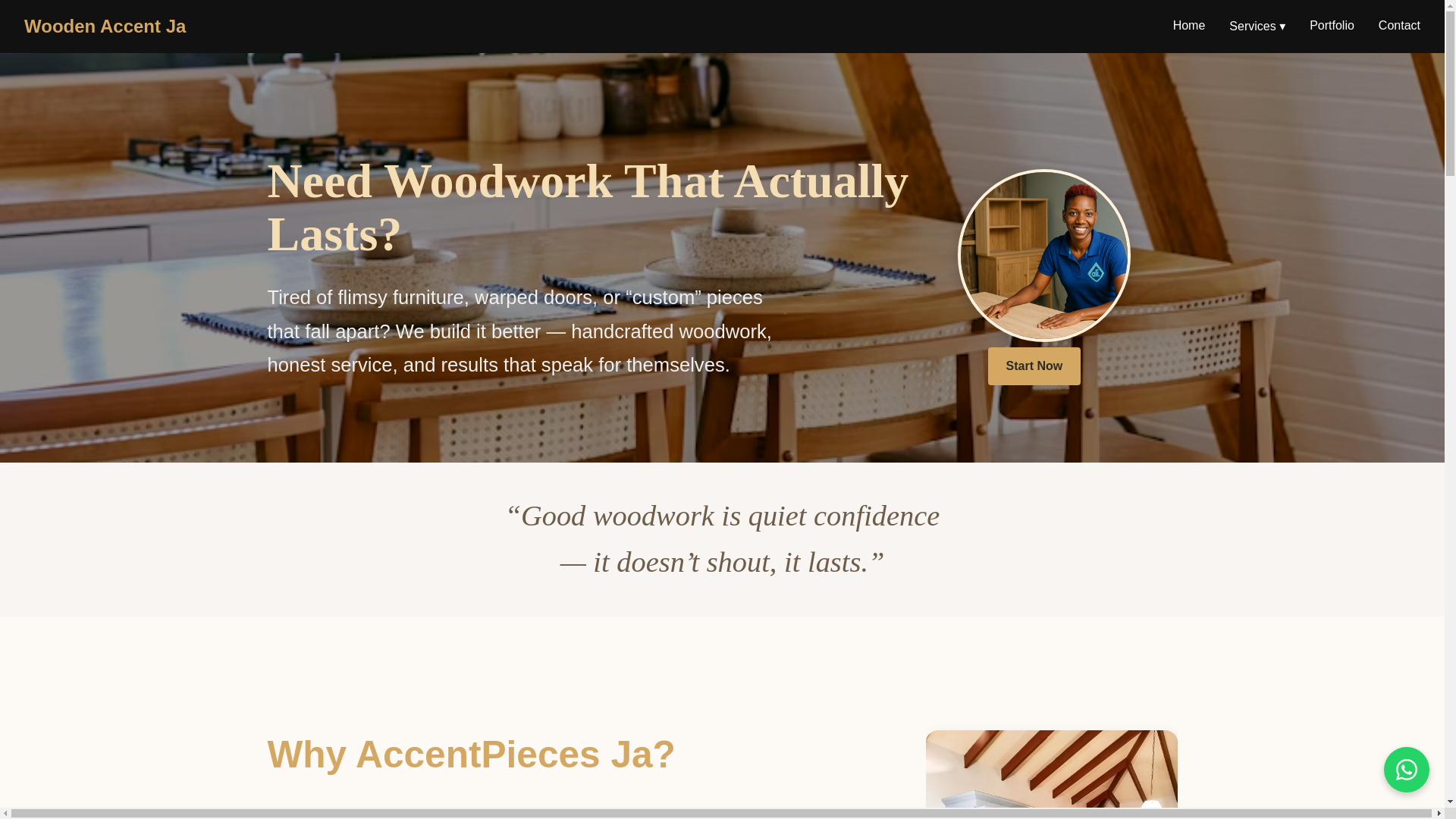 website screenshot of https://woodenaccentwebsite.pages.dev/