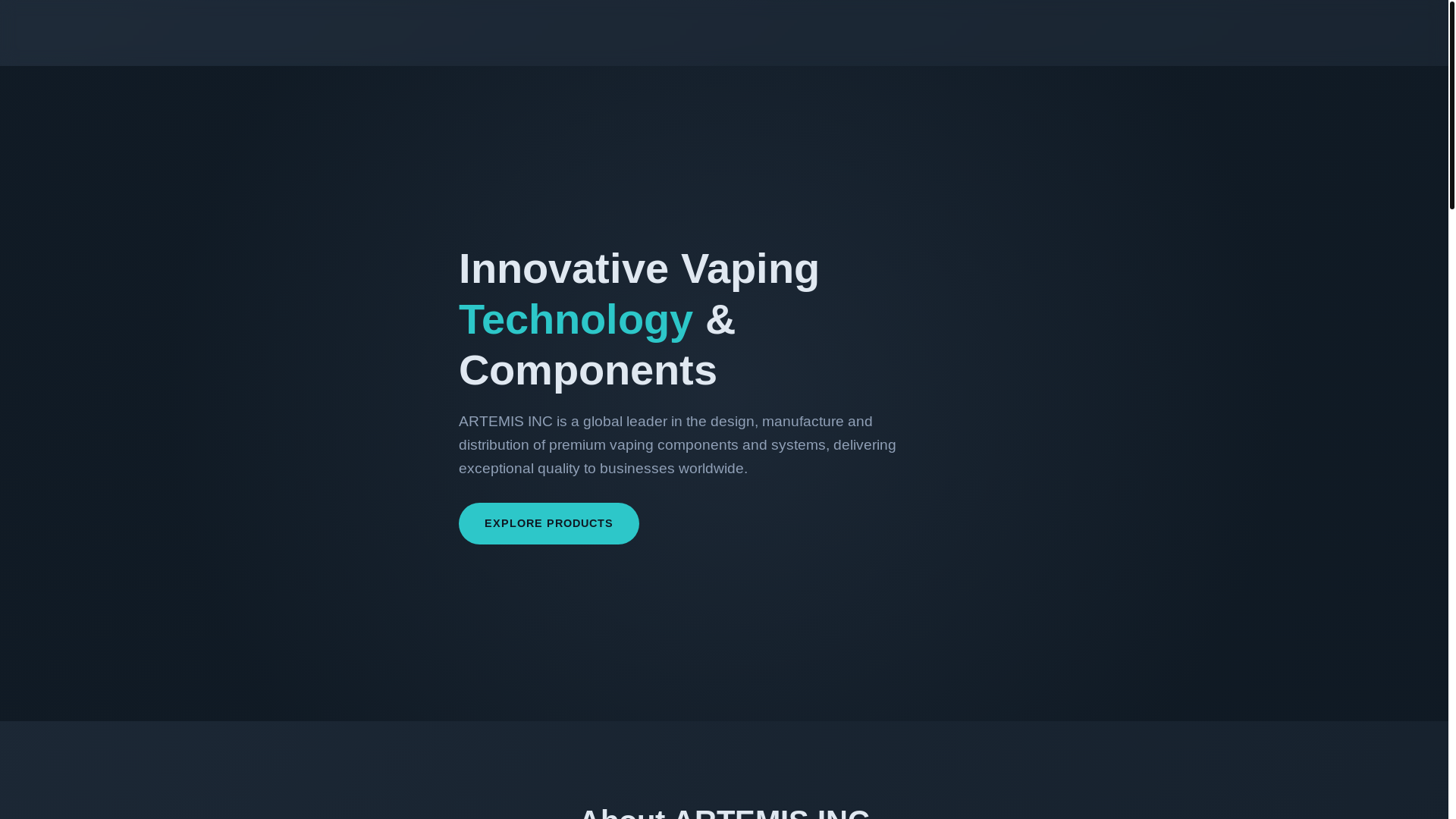 website screenshot of https://artemisinc.xyz/