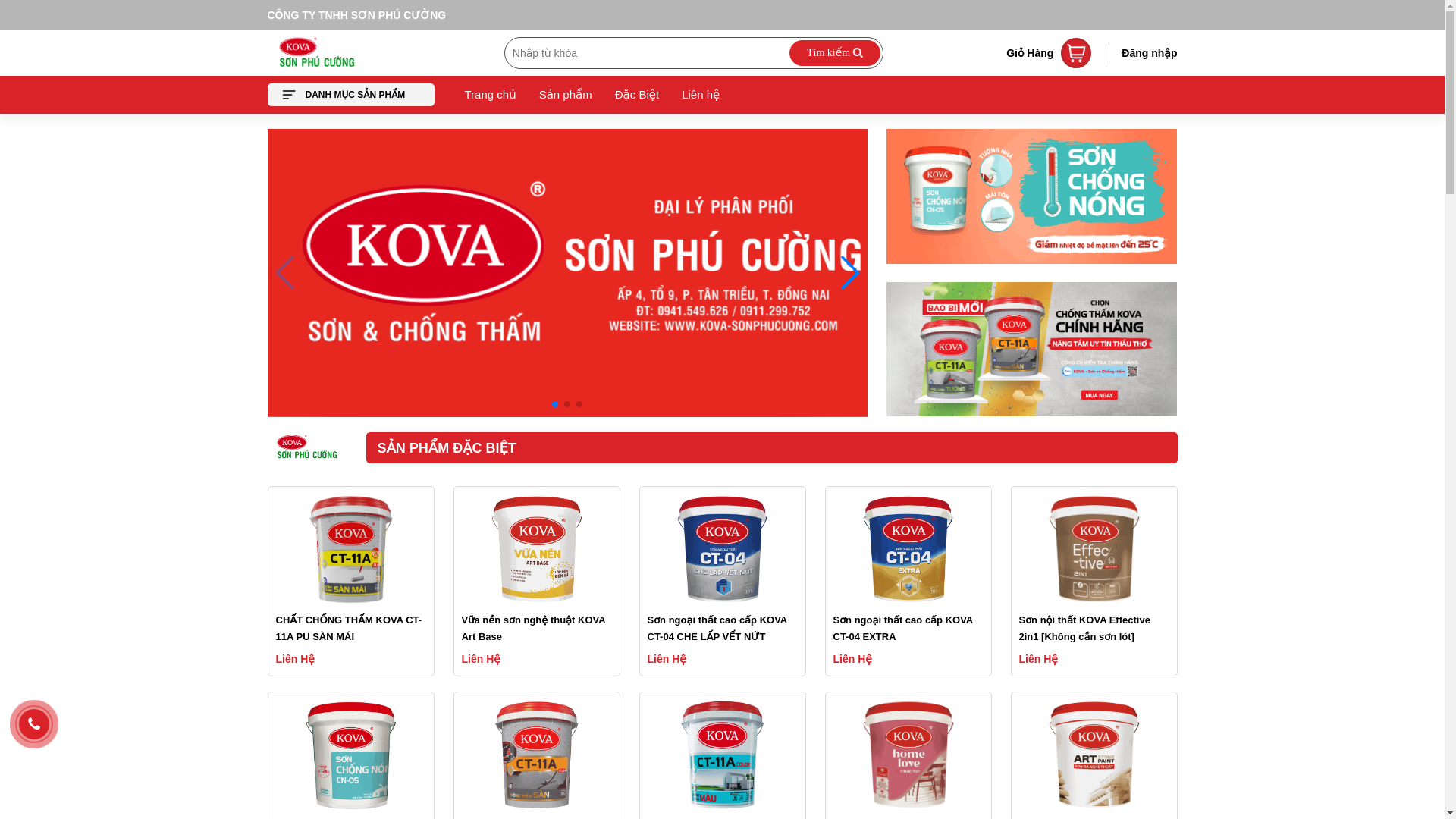 website screenshot of https://kova-sonphucuong.com/