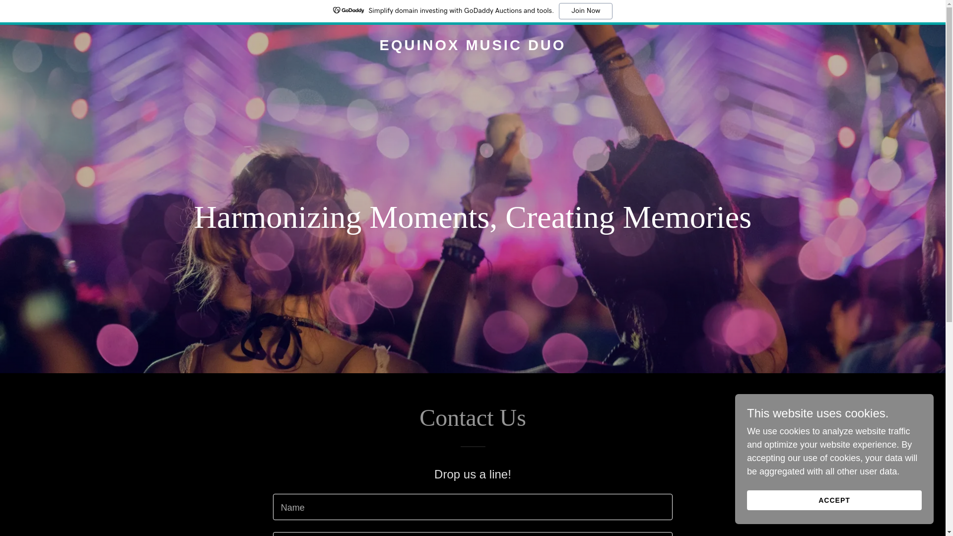 website screenshot of https://equinoxmusicduo.com/