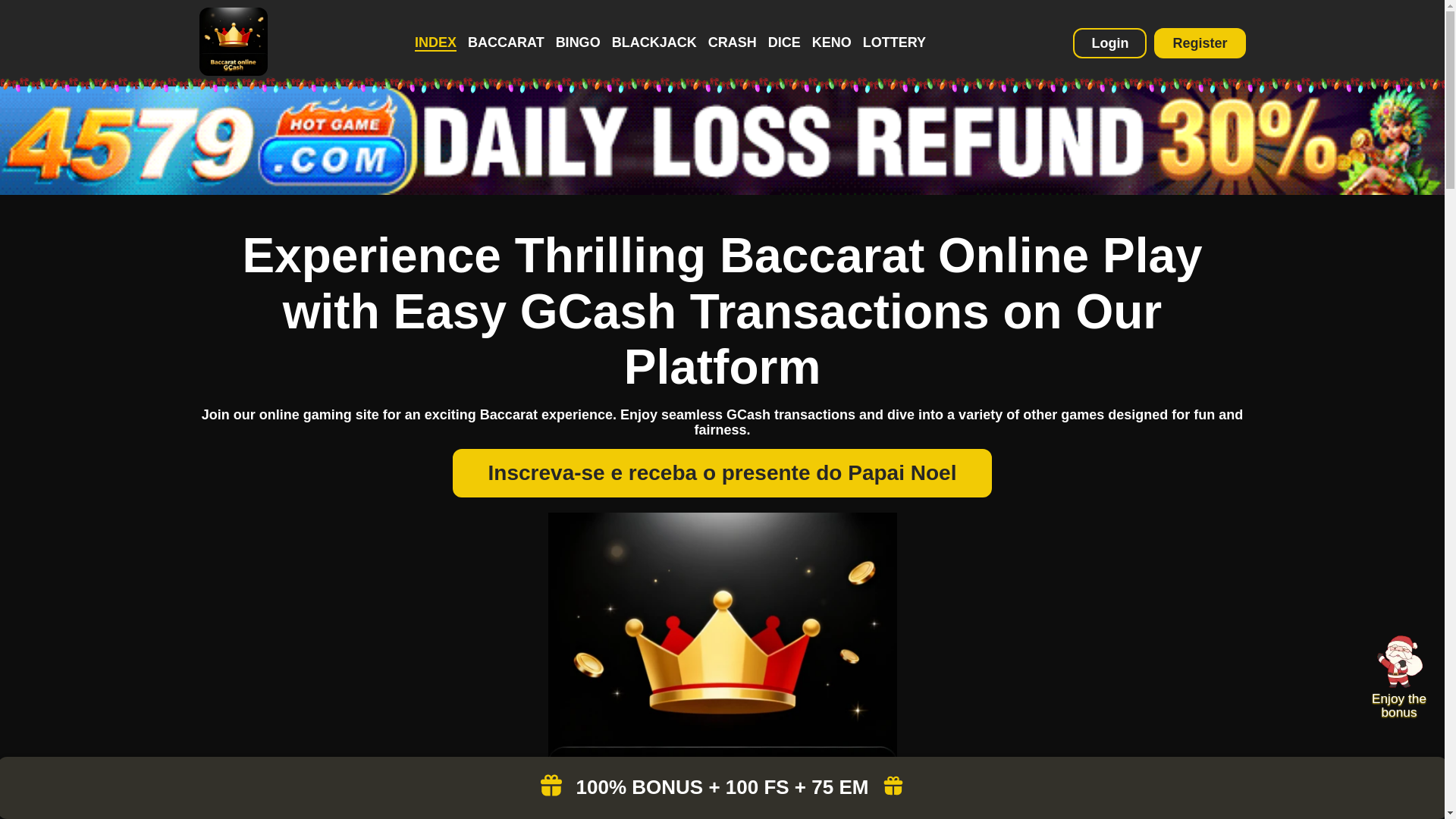 website screenshot of https://baccaratgcashonline.com/