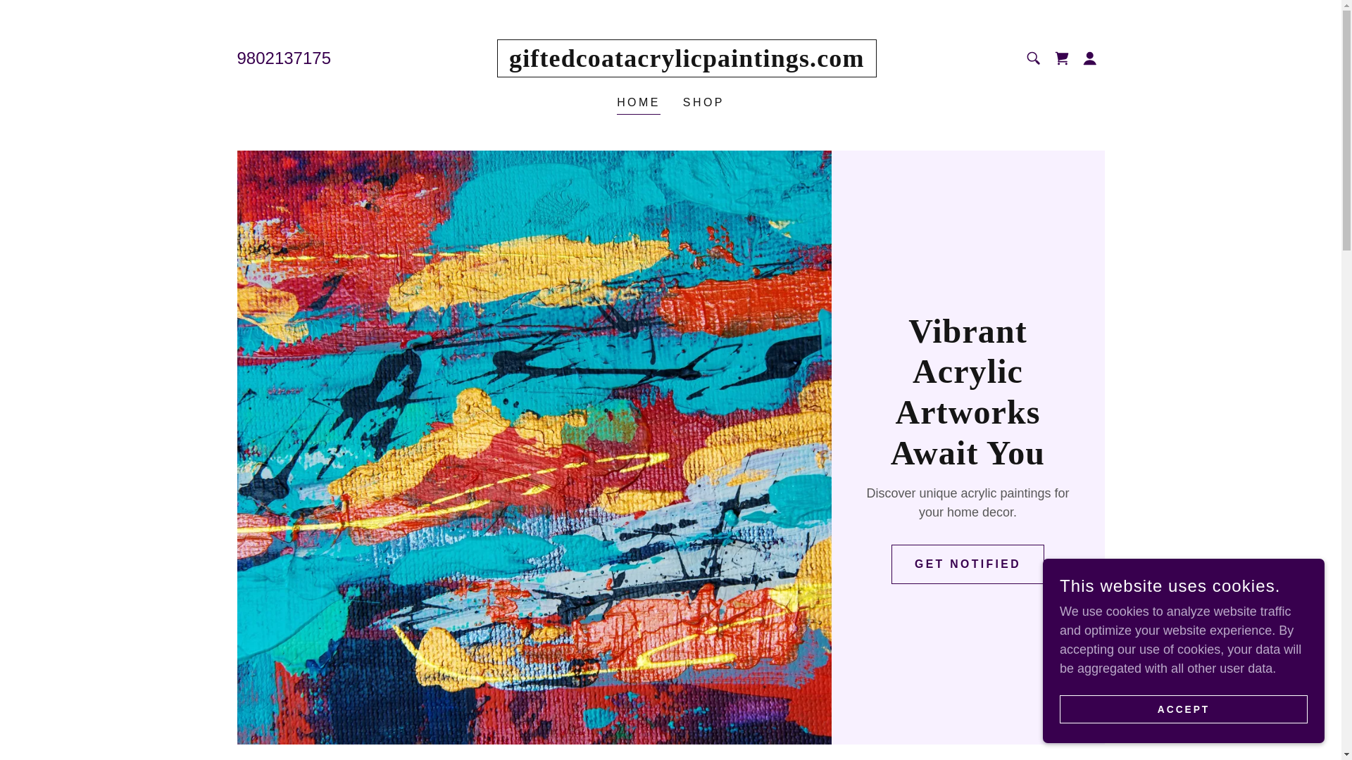 website screenshot of https://giftedcoatacrylicpainting.com/