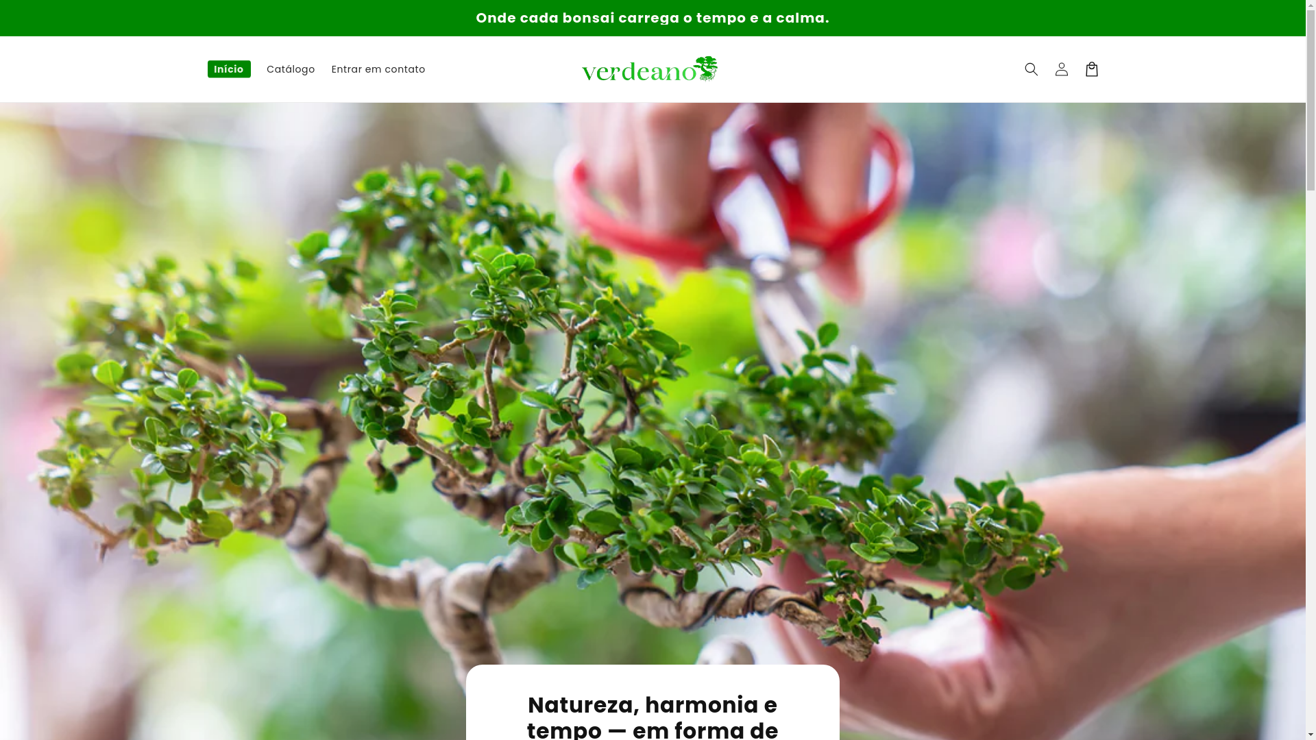 website screenshot of https://verdeano.shop/