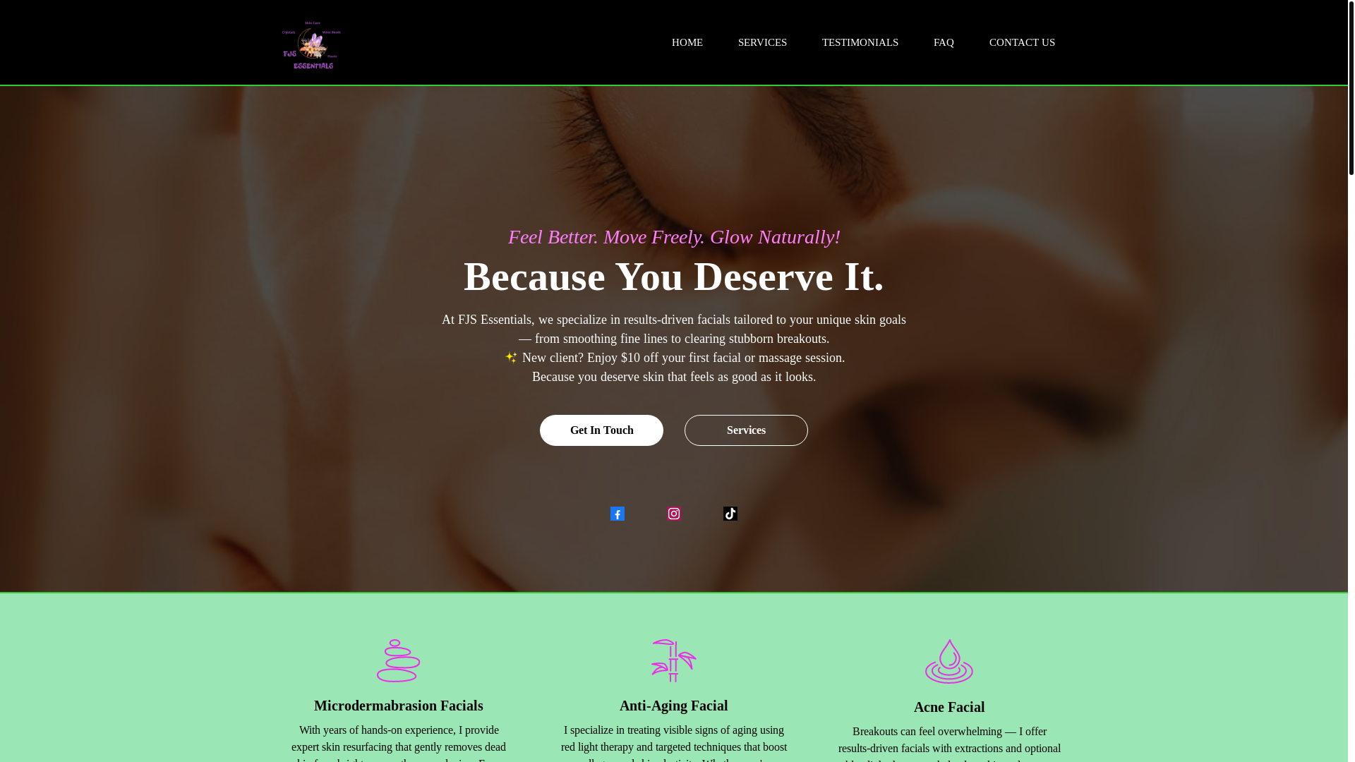 website screenshot of https://fjsessentials.com/