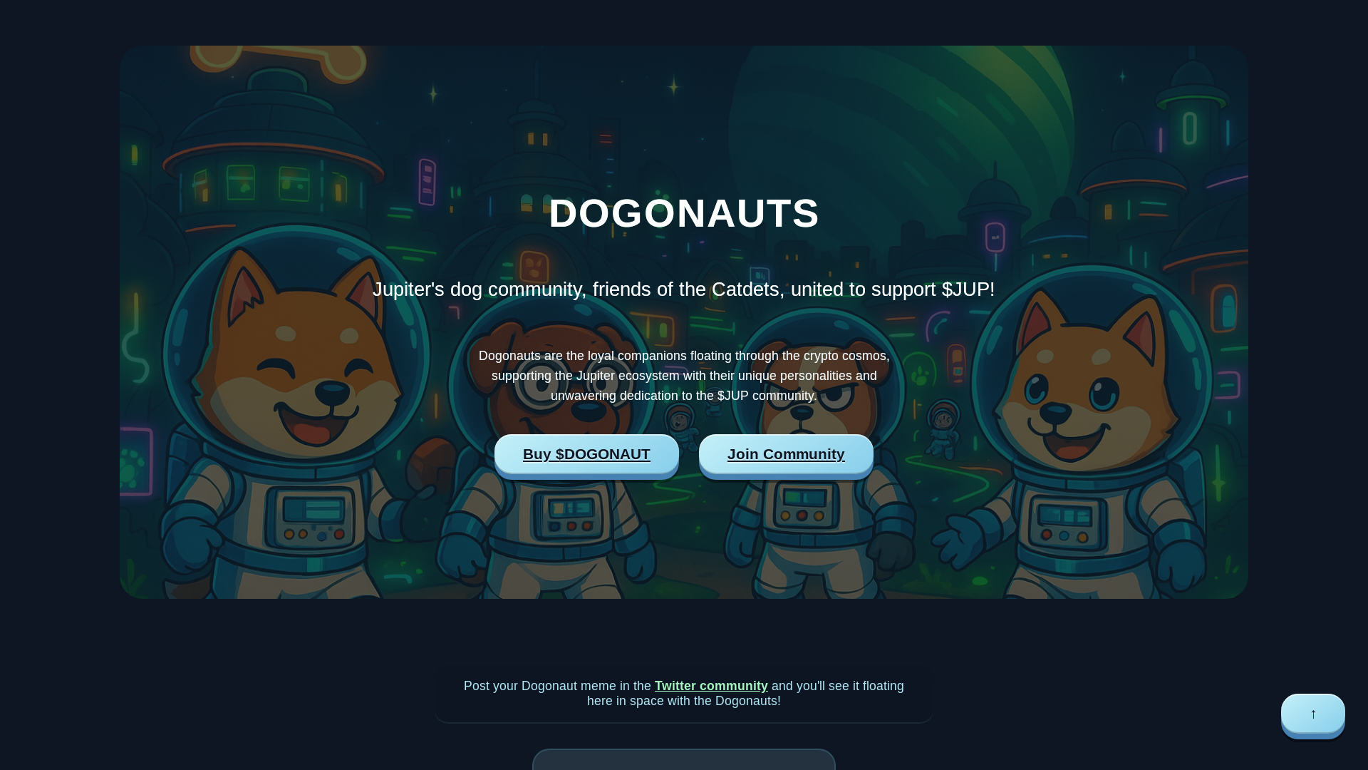 website screenshot of https://dogonauts.world/