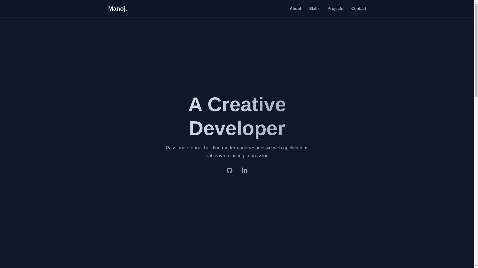 website screenshot of https://manojchalla.com/