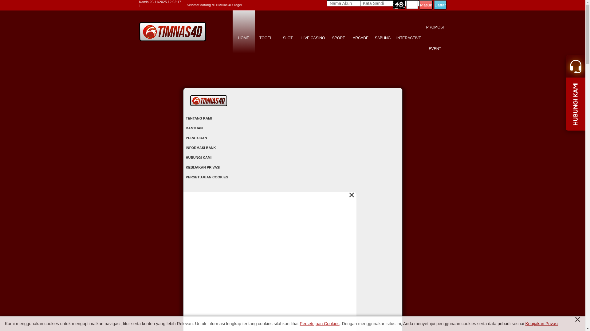 website screenshot of https://timnas4dkau.com/