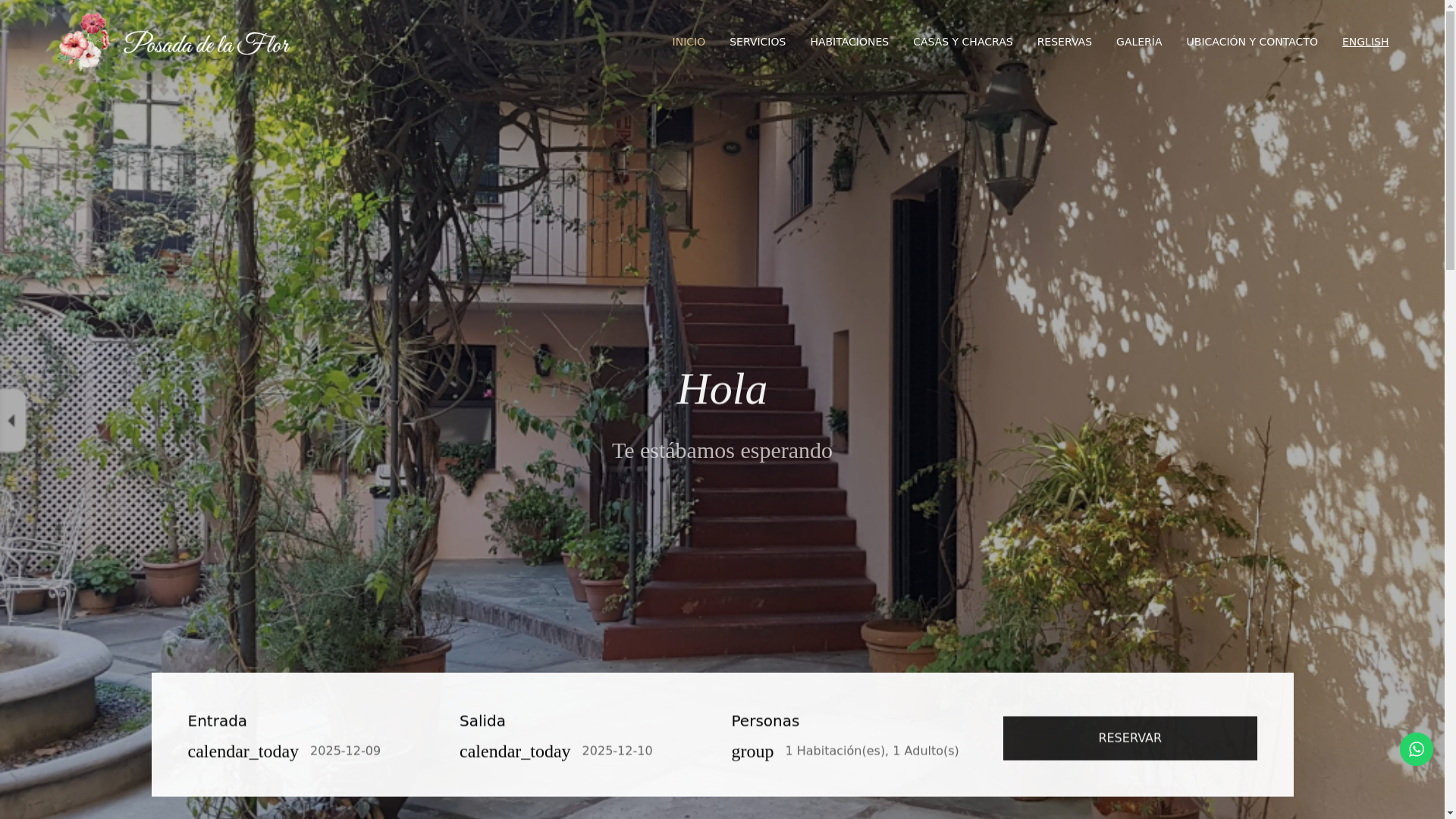 website screenshot of https://posadadelaflor.com/