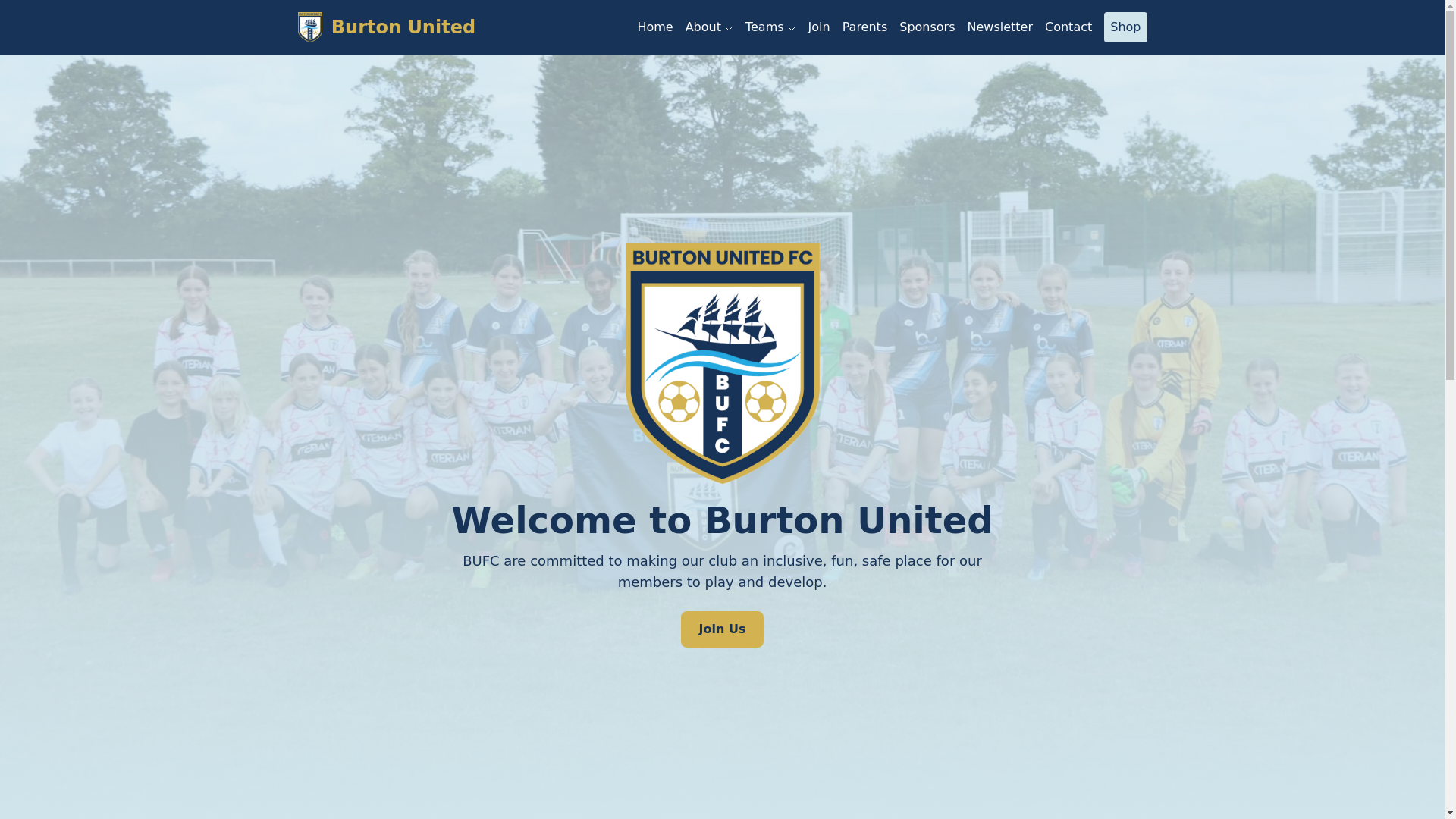 website screenshot of https://burtonunitedfc.co.uk/
