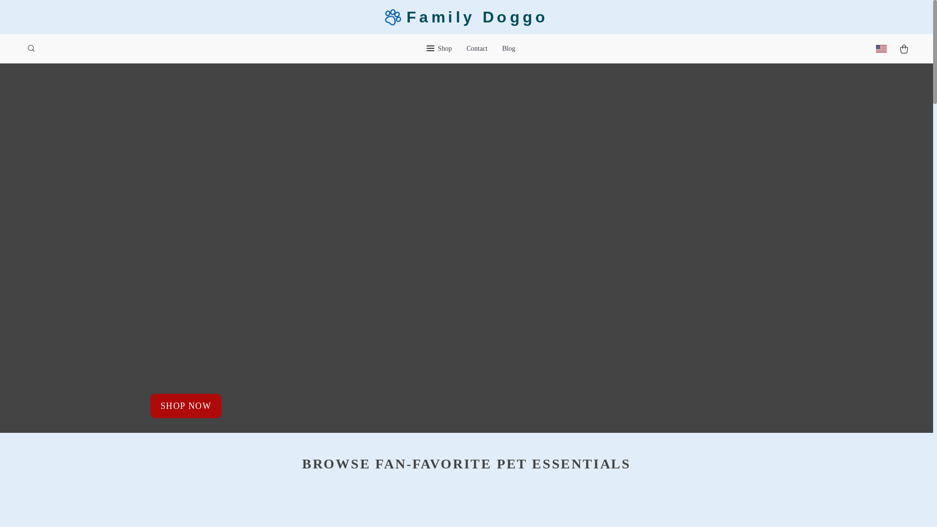 website screenshot of https://familydoggo.shop/