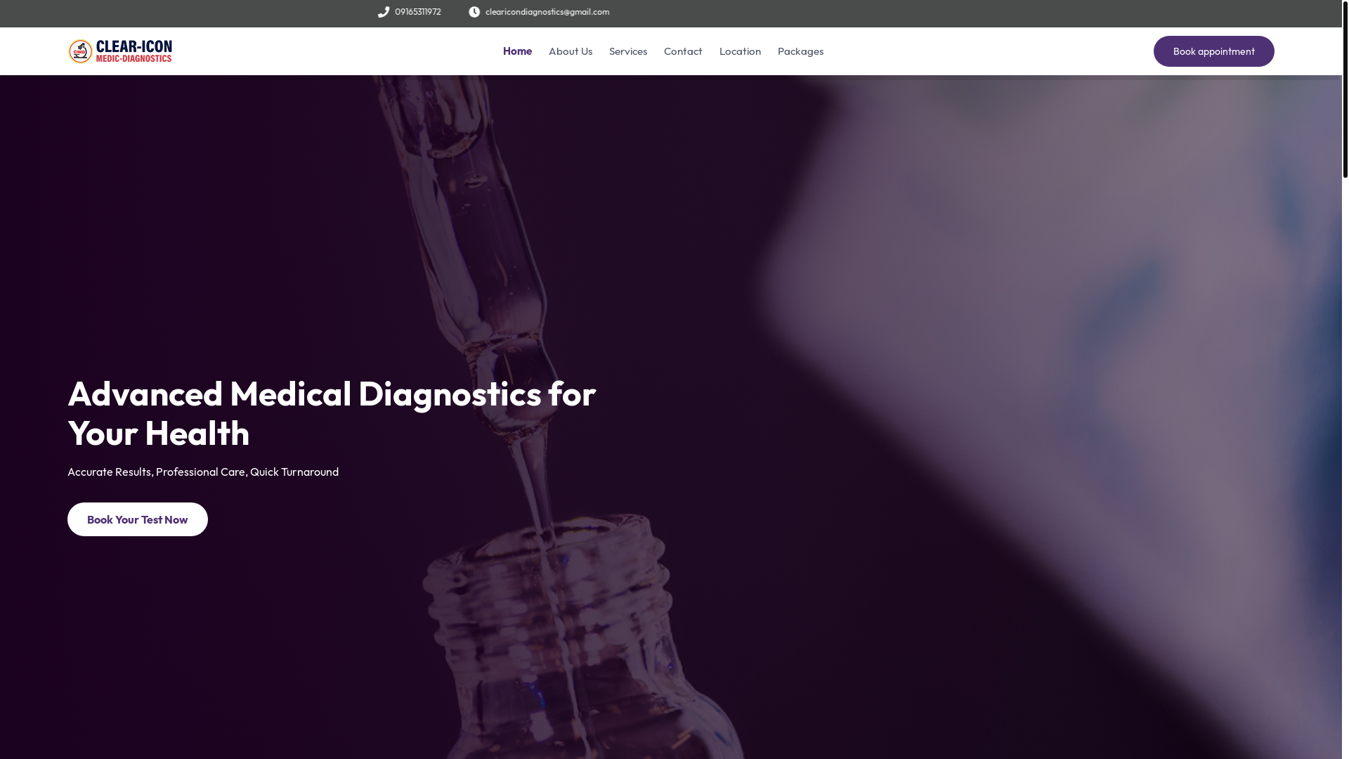 website screenshot of https://cleariconmedicdiagnostics.com.ng/