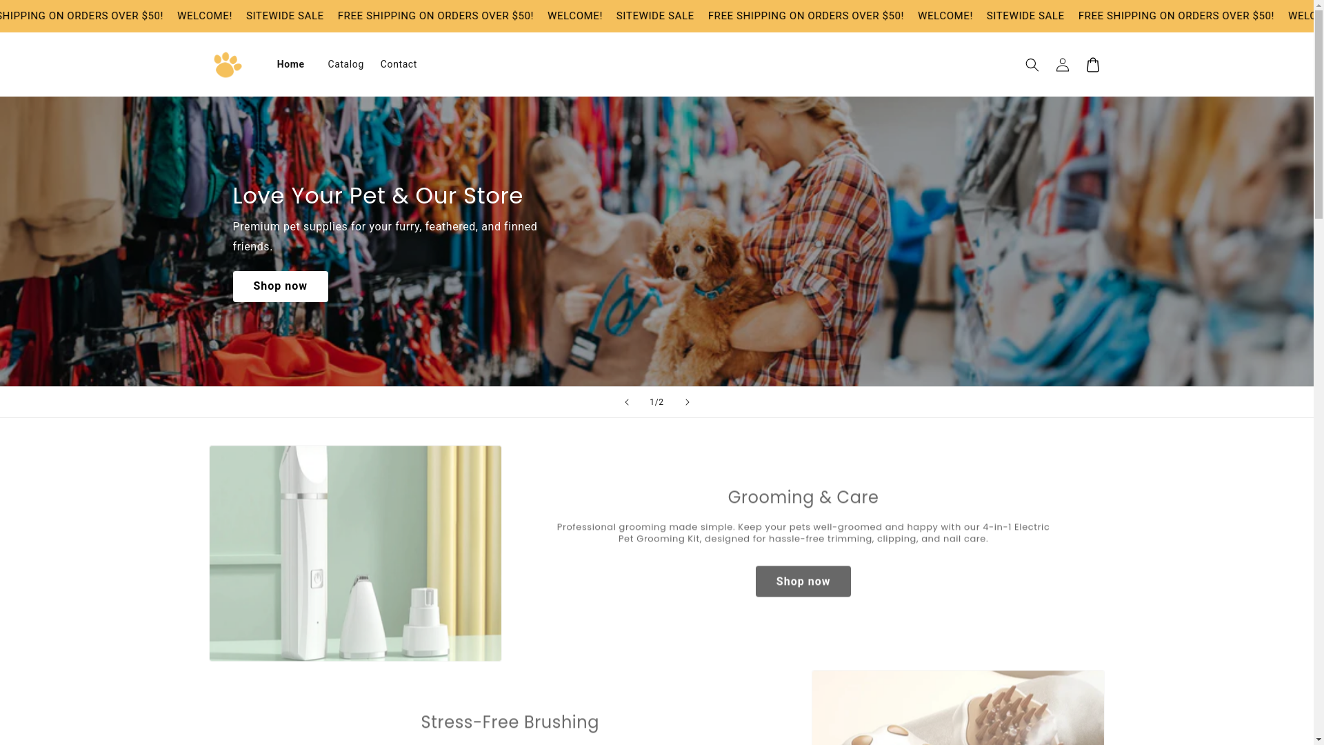 website screenshot of https://flemingpets.store/