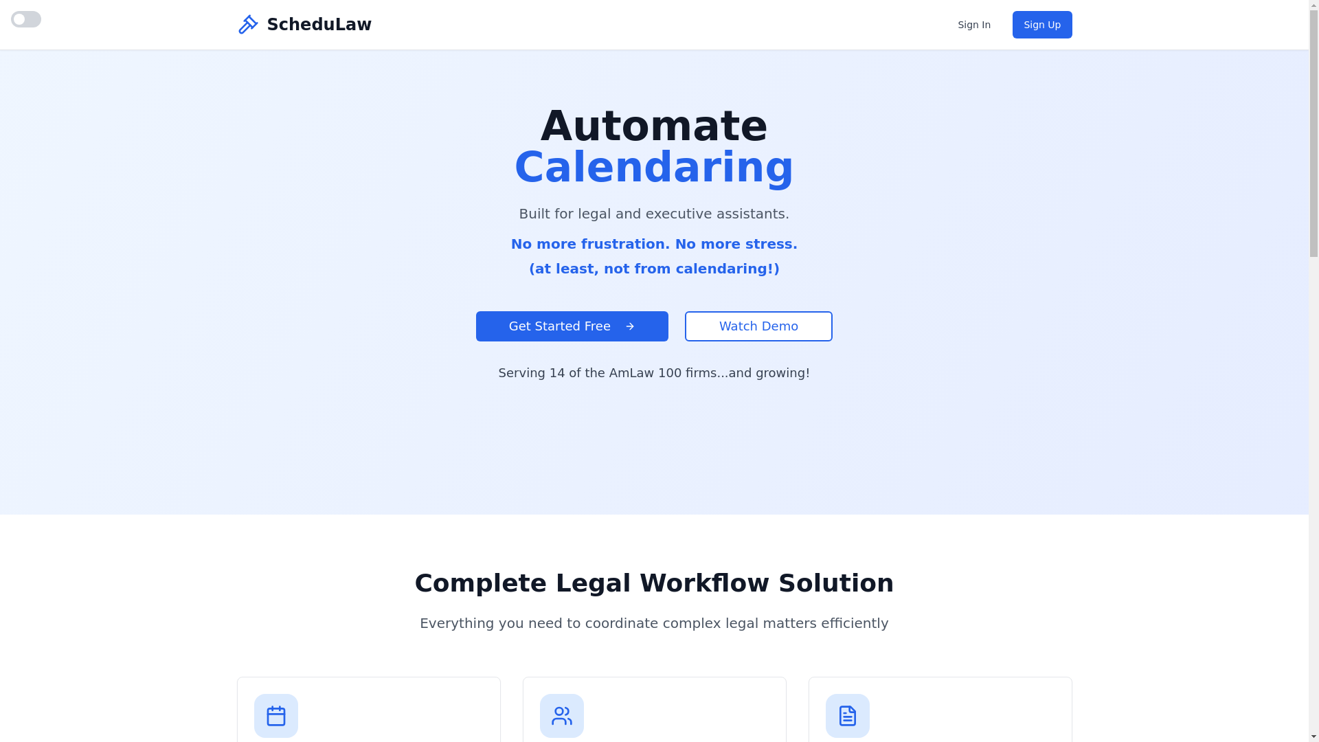 website screenshot of https://onschedulaw.com/