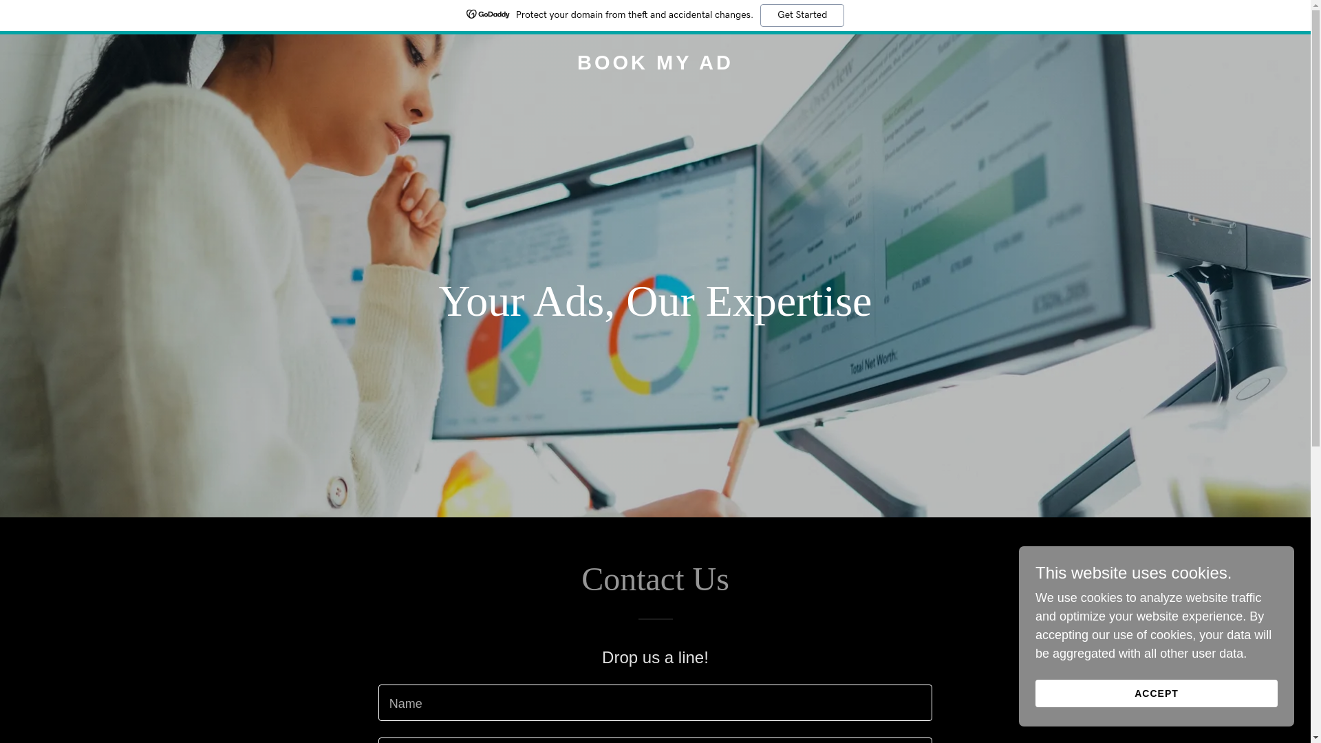 website screenshot of https://bookmyad.us/