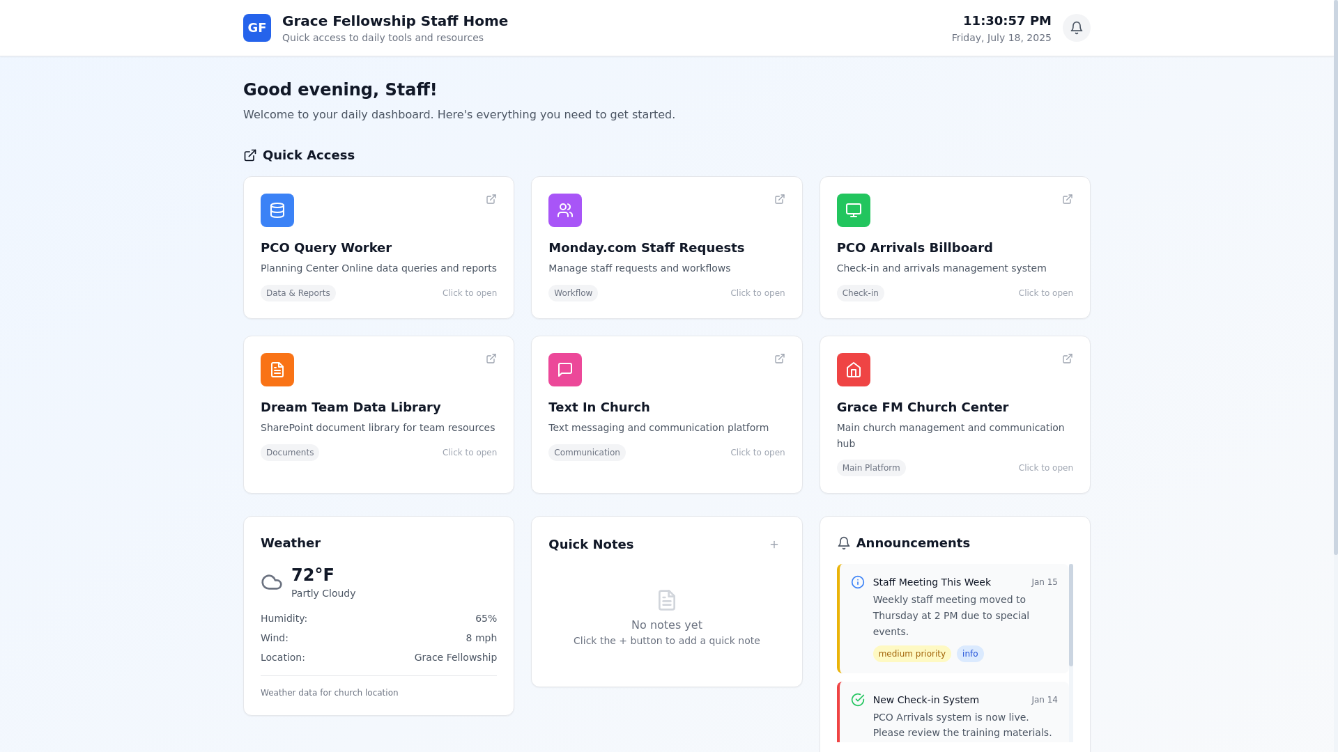 website screenshot of https://grace-fellowship-staff-home.pages.dev/