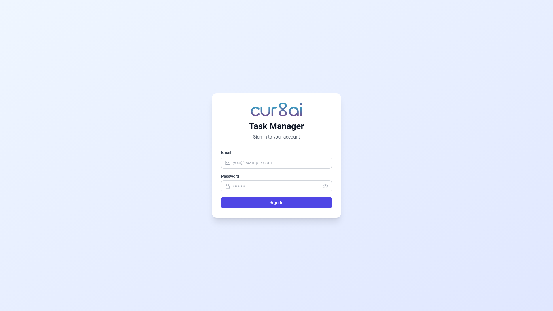 website screenshot of https://cur8ai-task-master.pages.dev/