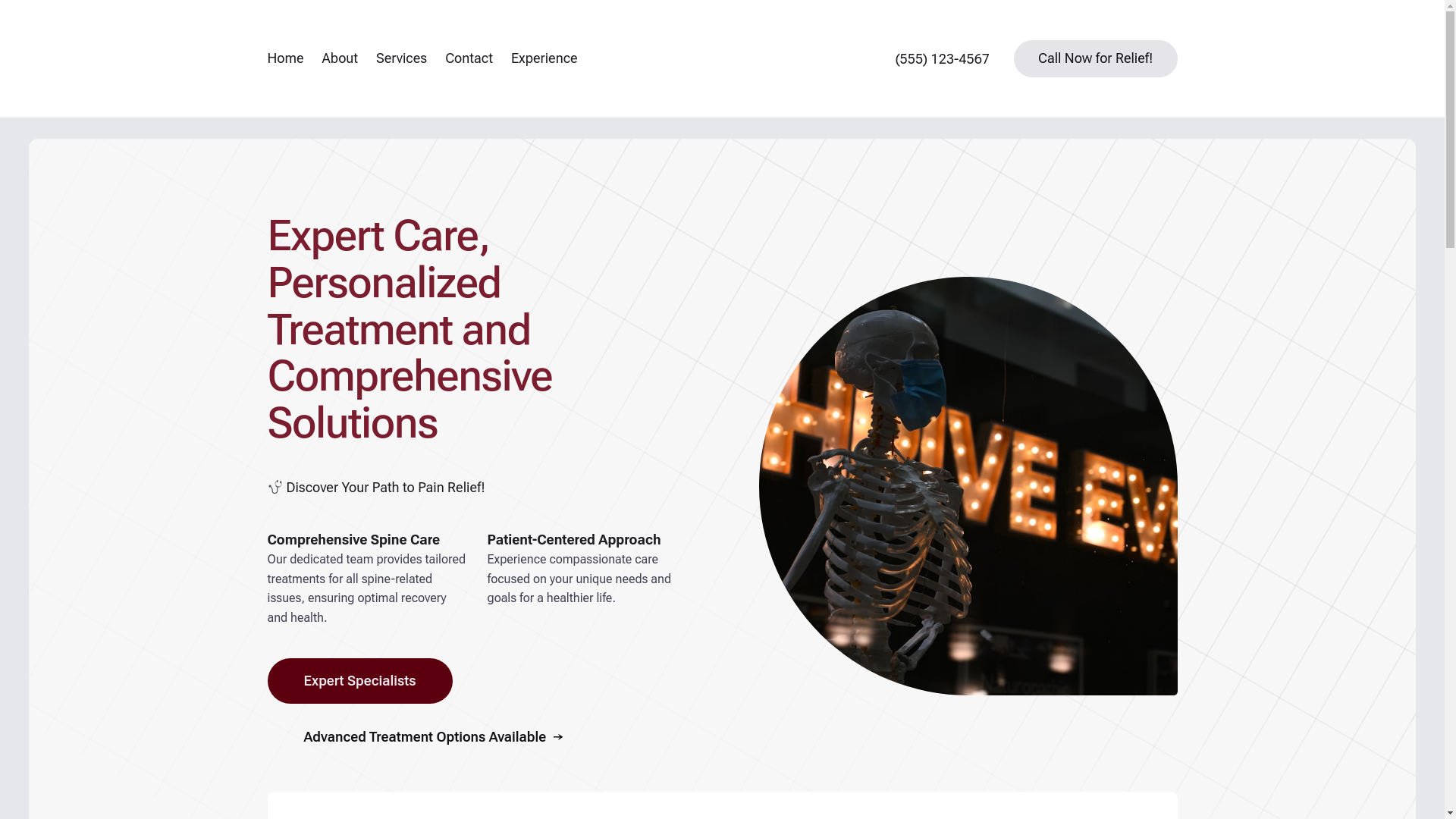 website screenshot of https://millerpainandspine.com/