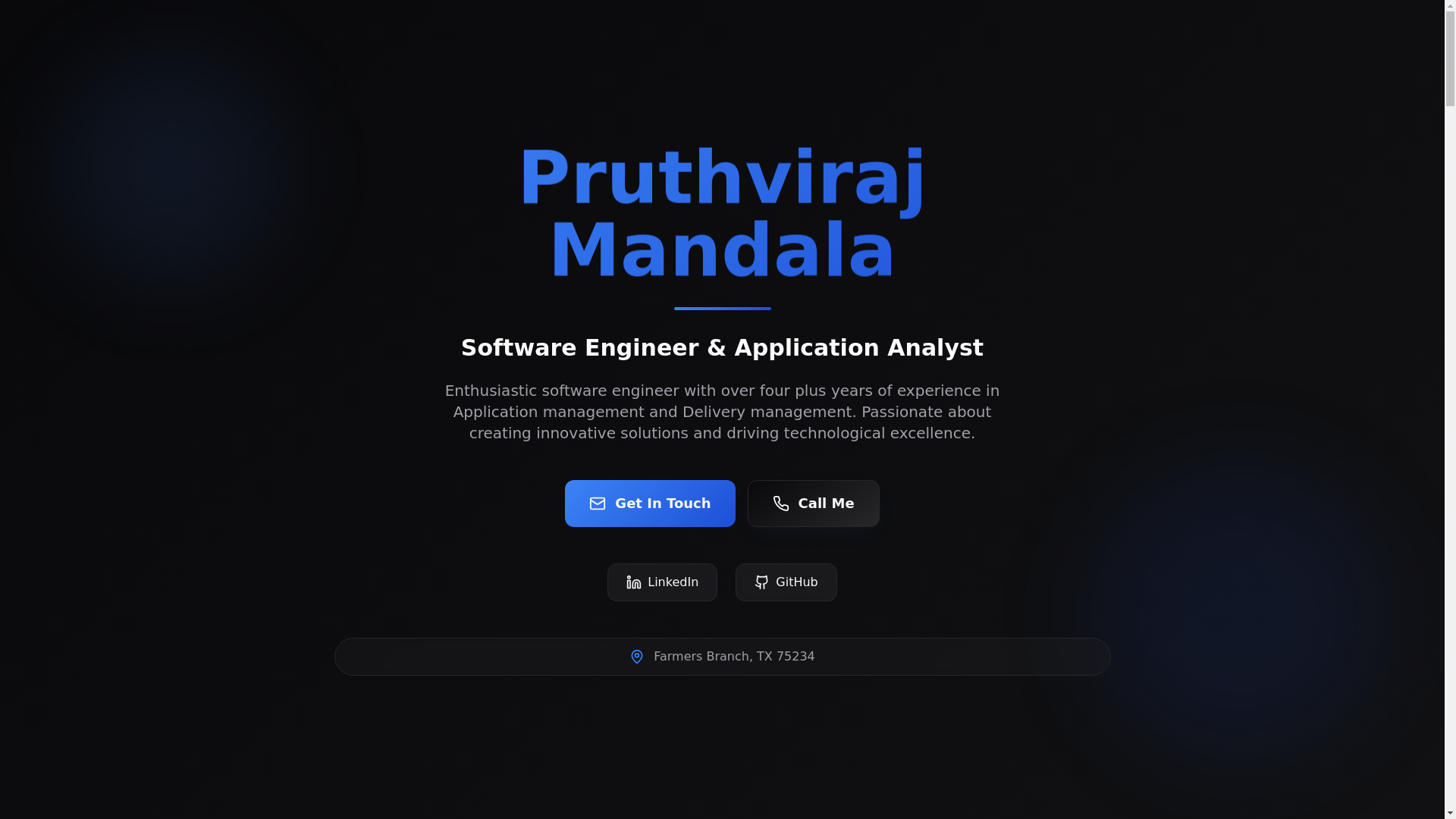 website screenshot of https://pruthvirajmandala.space/