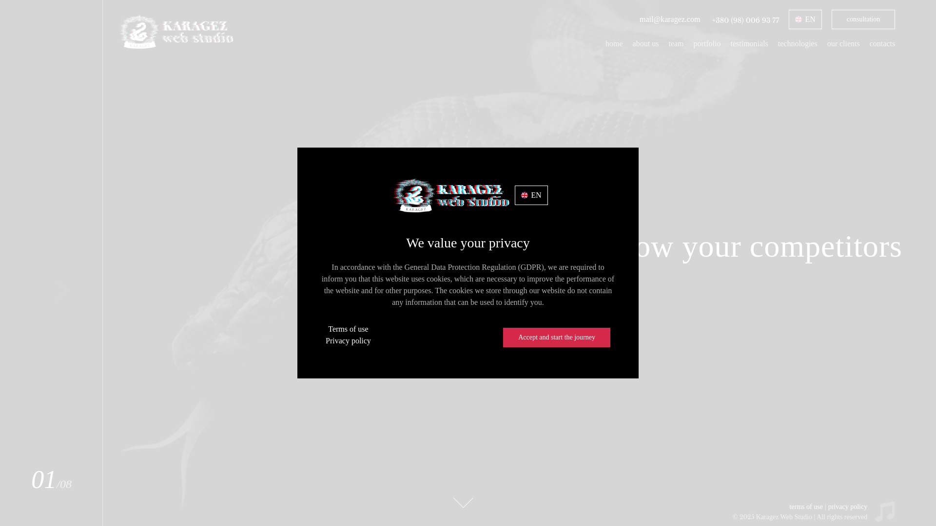 website screenshot of https://karagez-team.com/