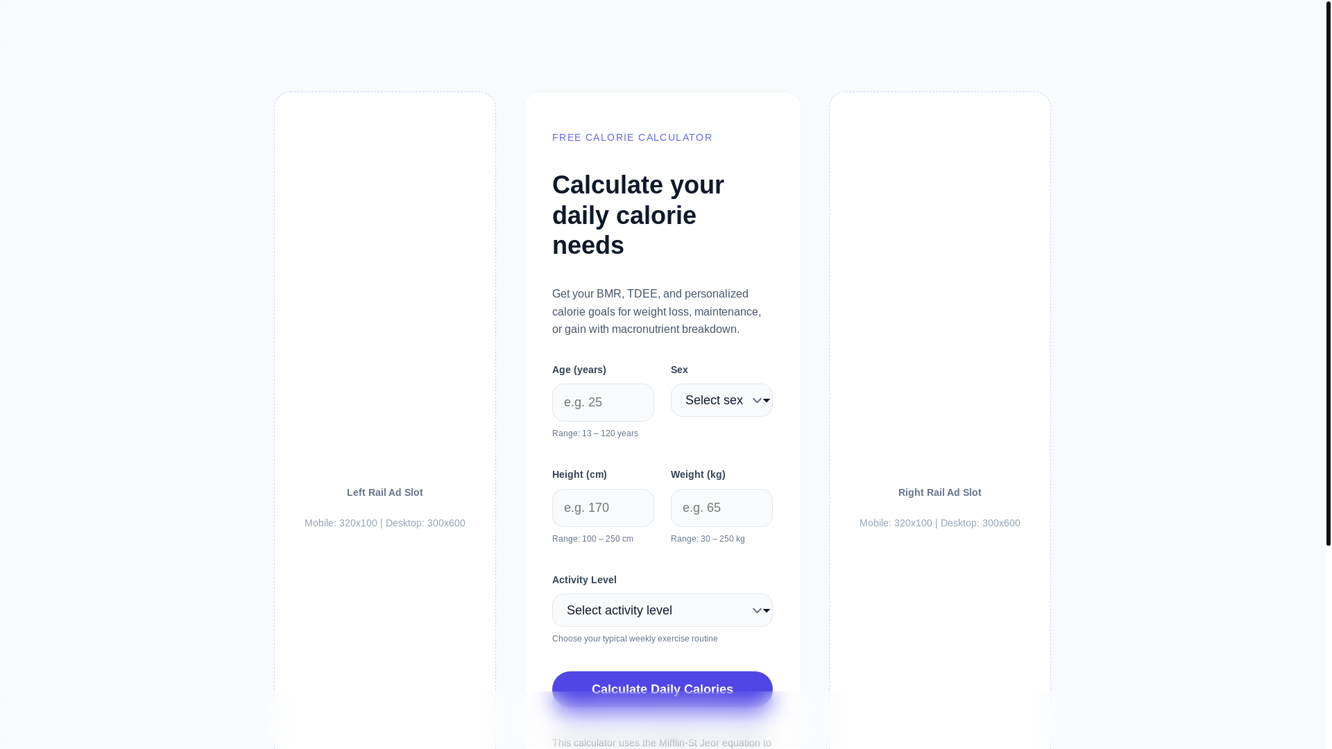 website screenshot of https://calorie-calculator-csz.pages.dev/