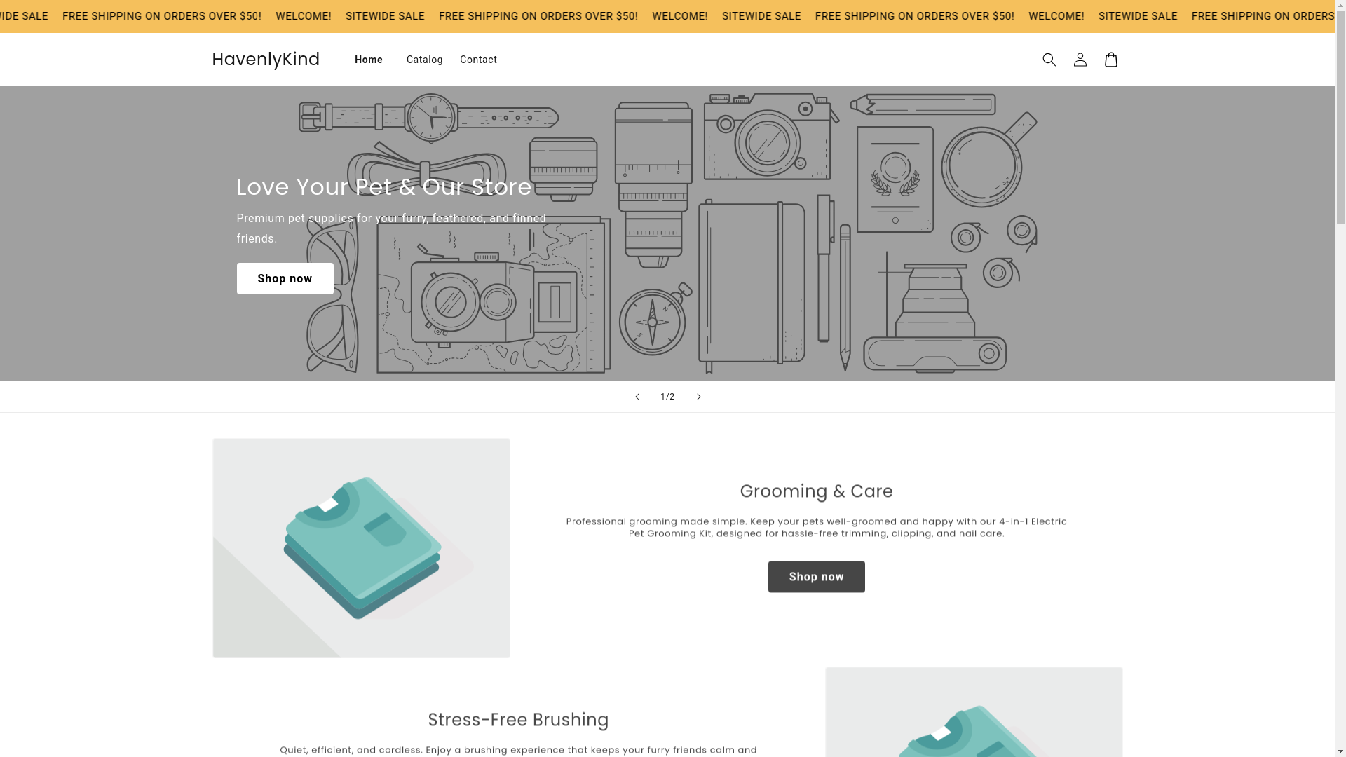 website screenshot of https://havenlykind.store/