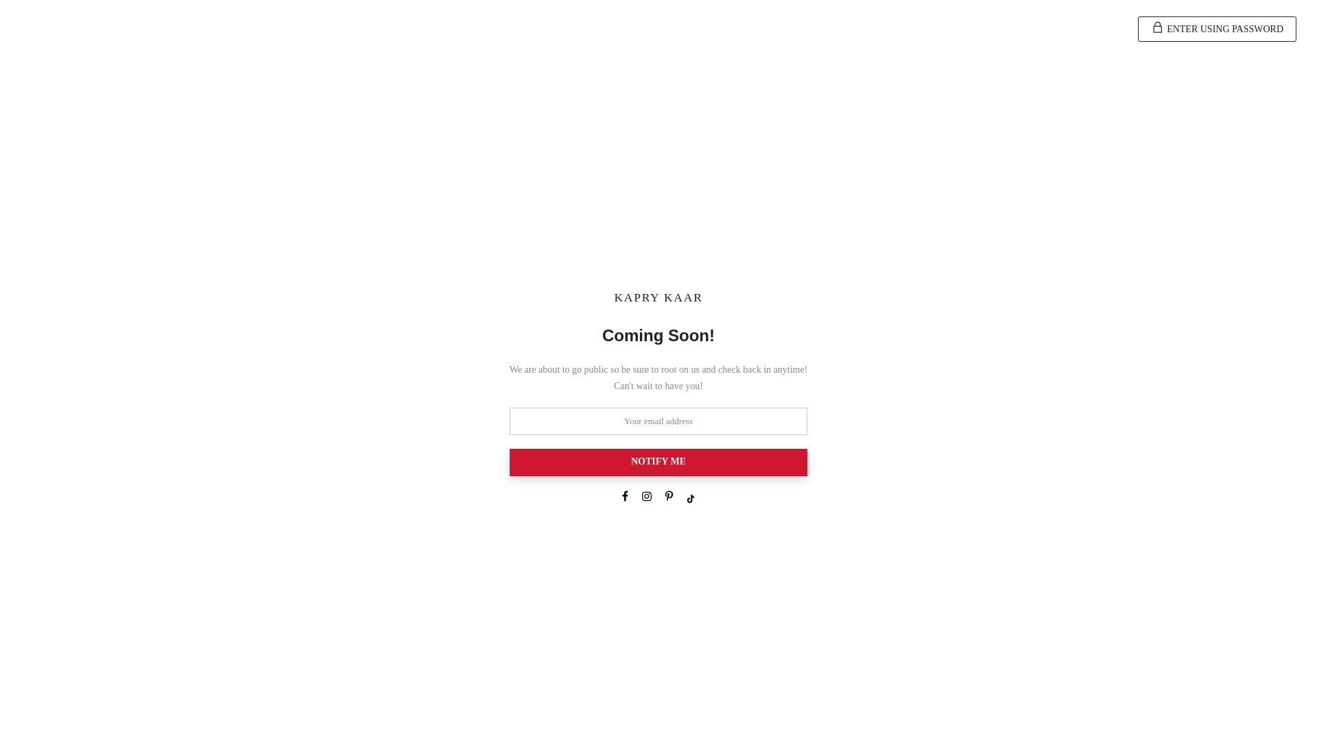 website screenshot of https://kaprykaar.shop/