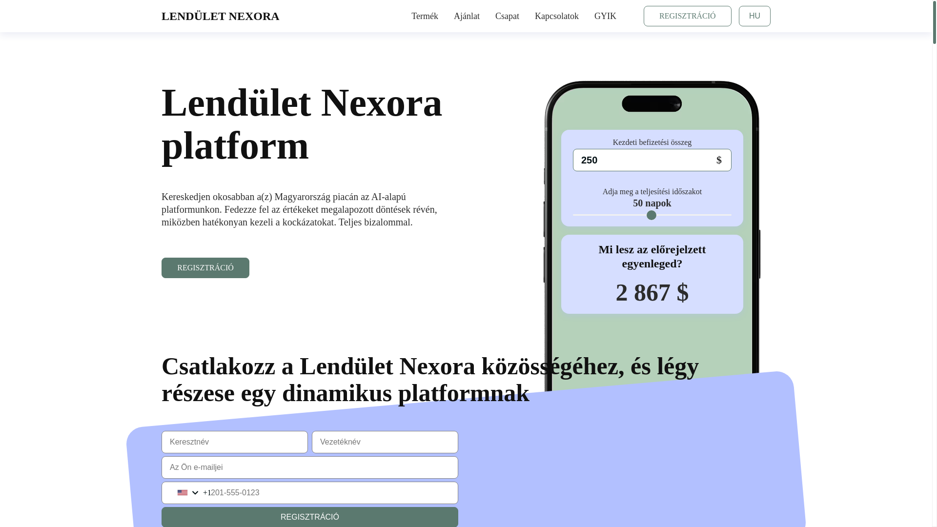 website screenshot of https://lendulet-nexora.com/