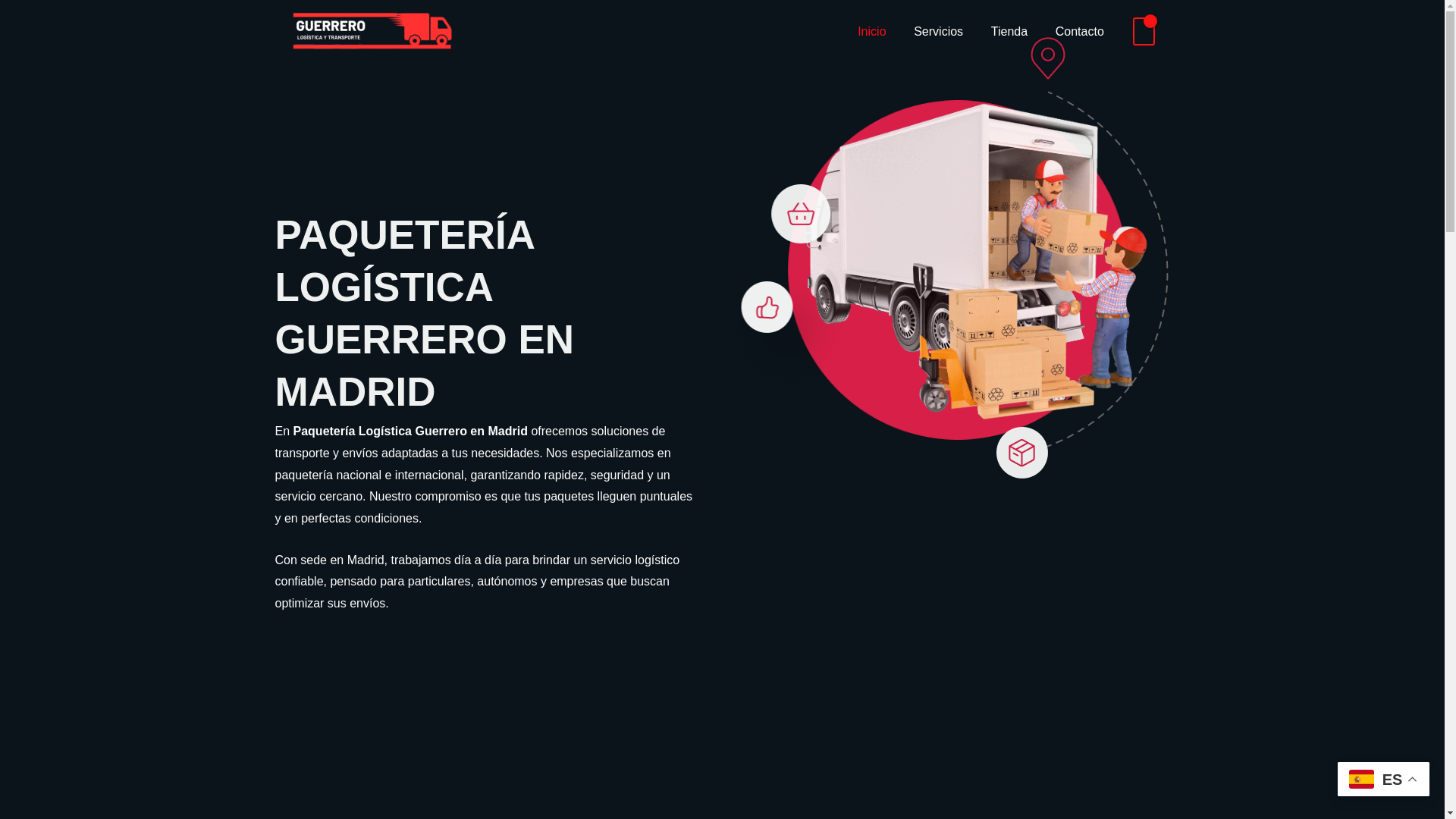 website screenshot of https://guerreropaqueterialogistica.es/