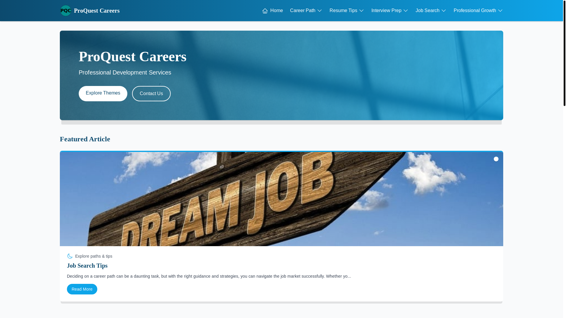 website screenshot of https://procareerquest.live/