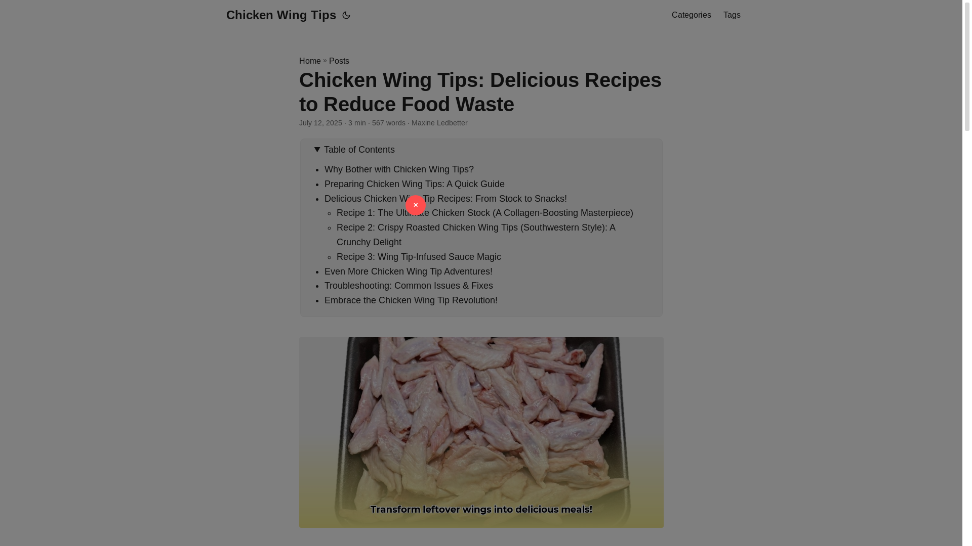 website screenshot of https://chicken-wing-tips.pages.dev/