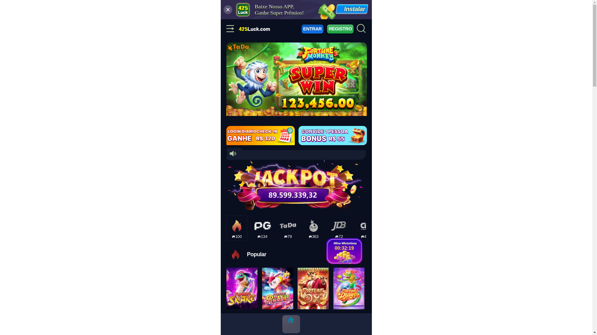 website screenshot of https://425luck-br.com/
