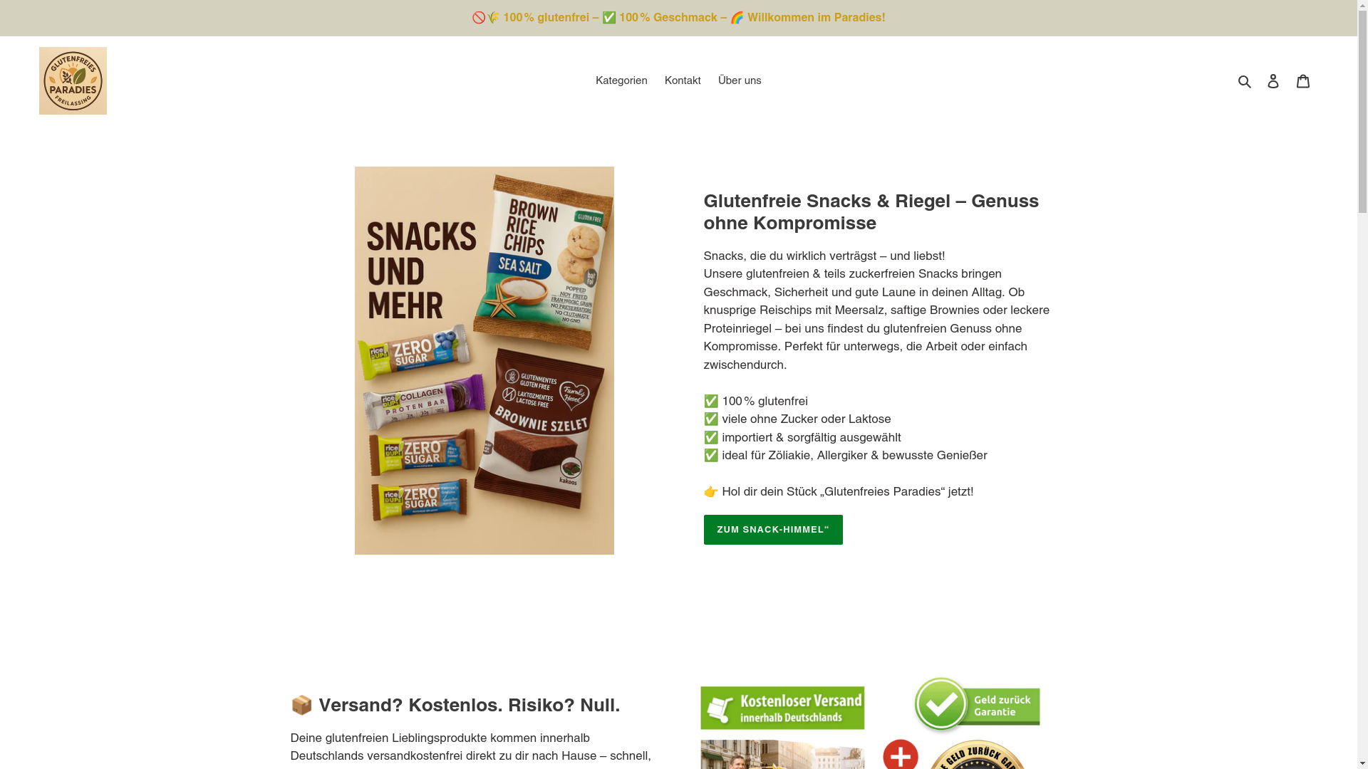 website screenshot of https://glutenfreiesparadies.com/