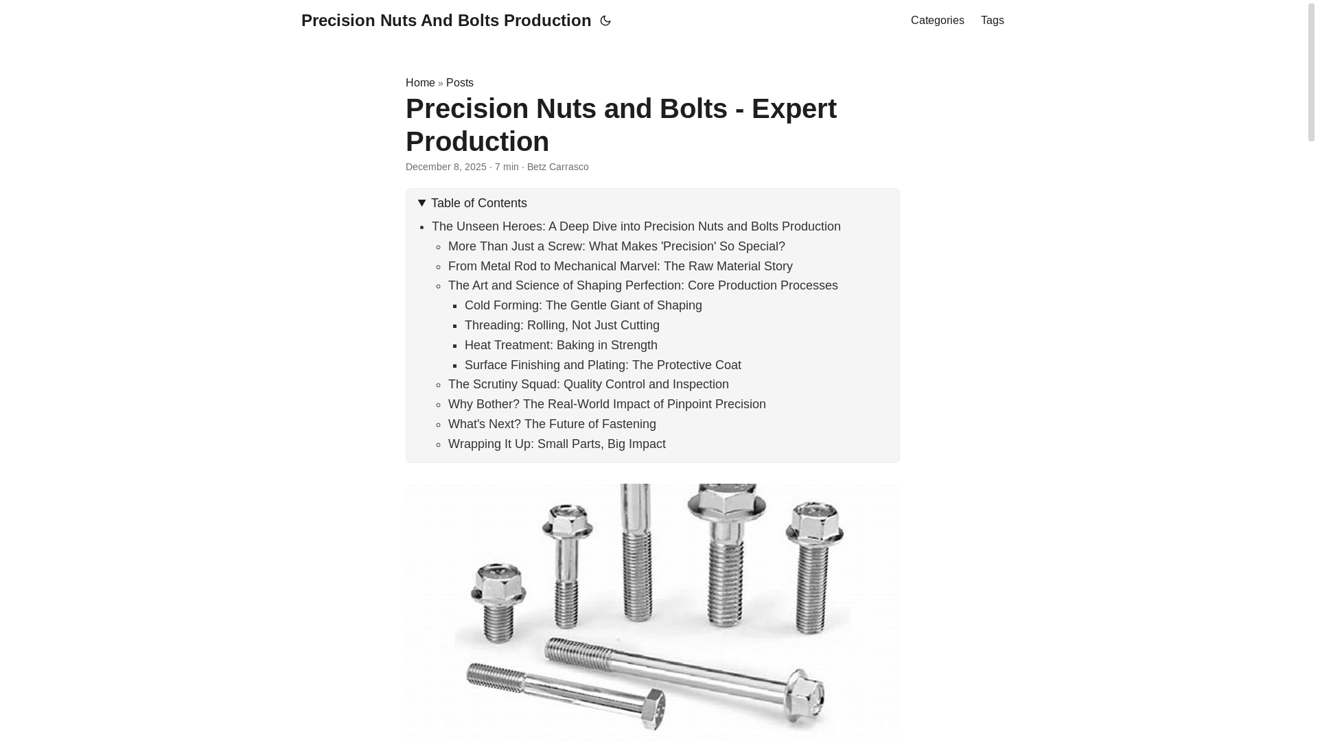 website screenshot of https://precisionnutsandboltsproduction2.pages.dev/