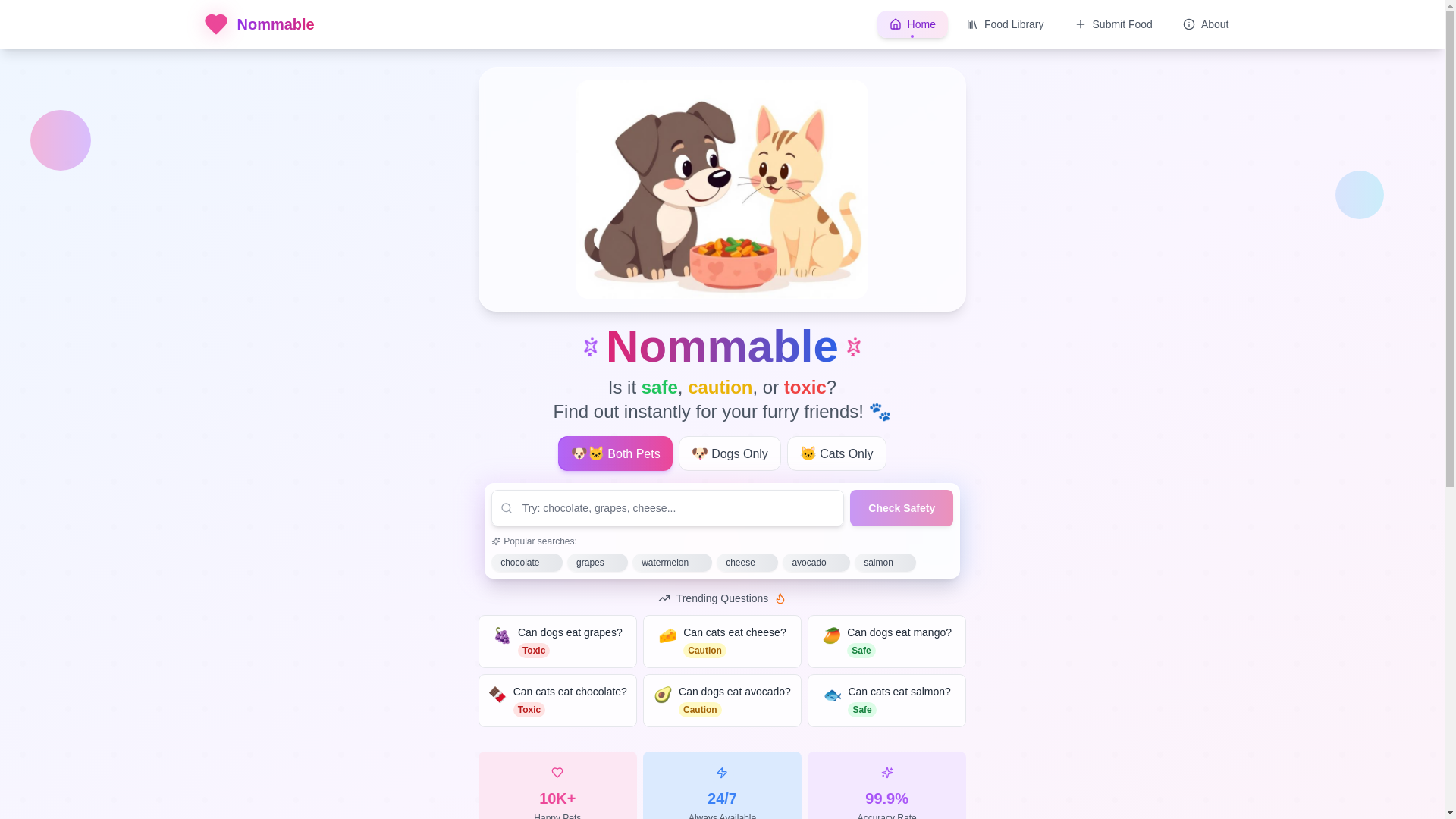 website screenshot of https://paw-pal-food-check.pages.dev/