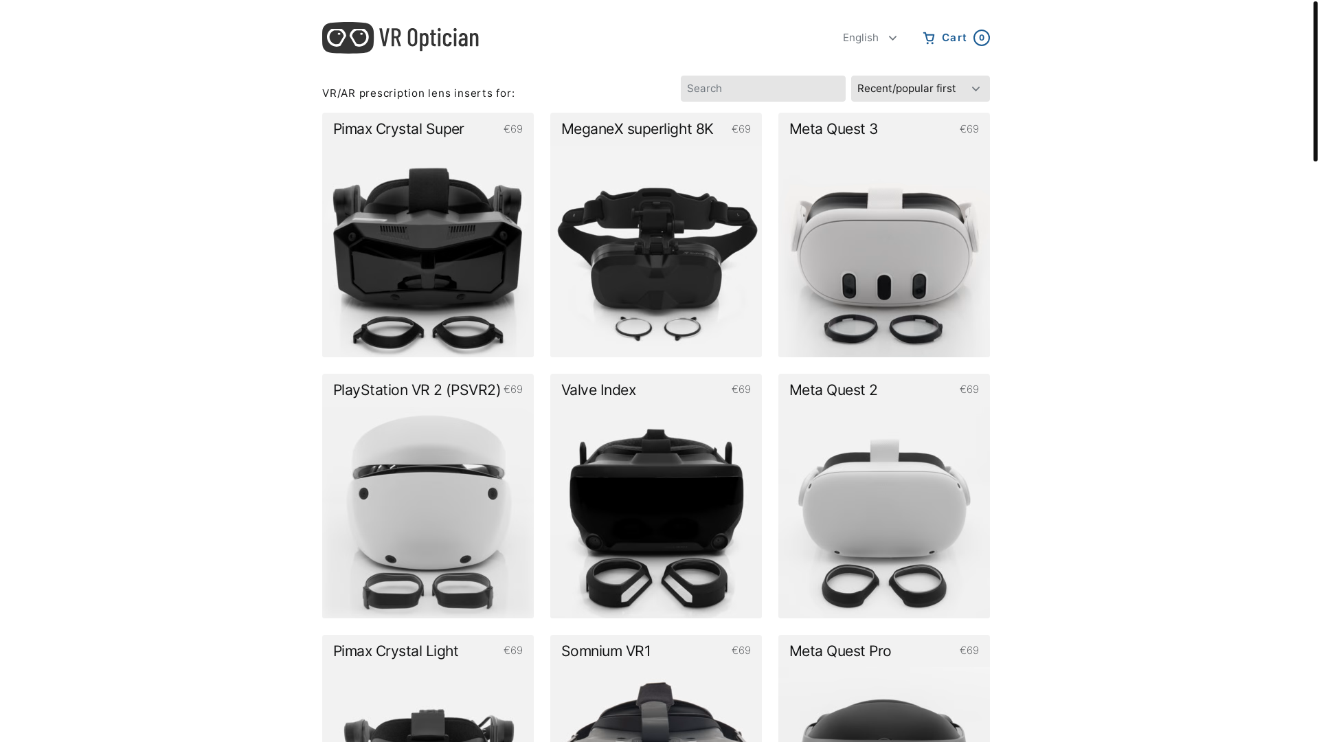 website screenshot of https://vroptician.pages.dev/