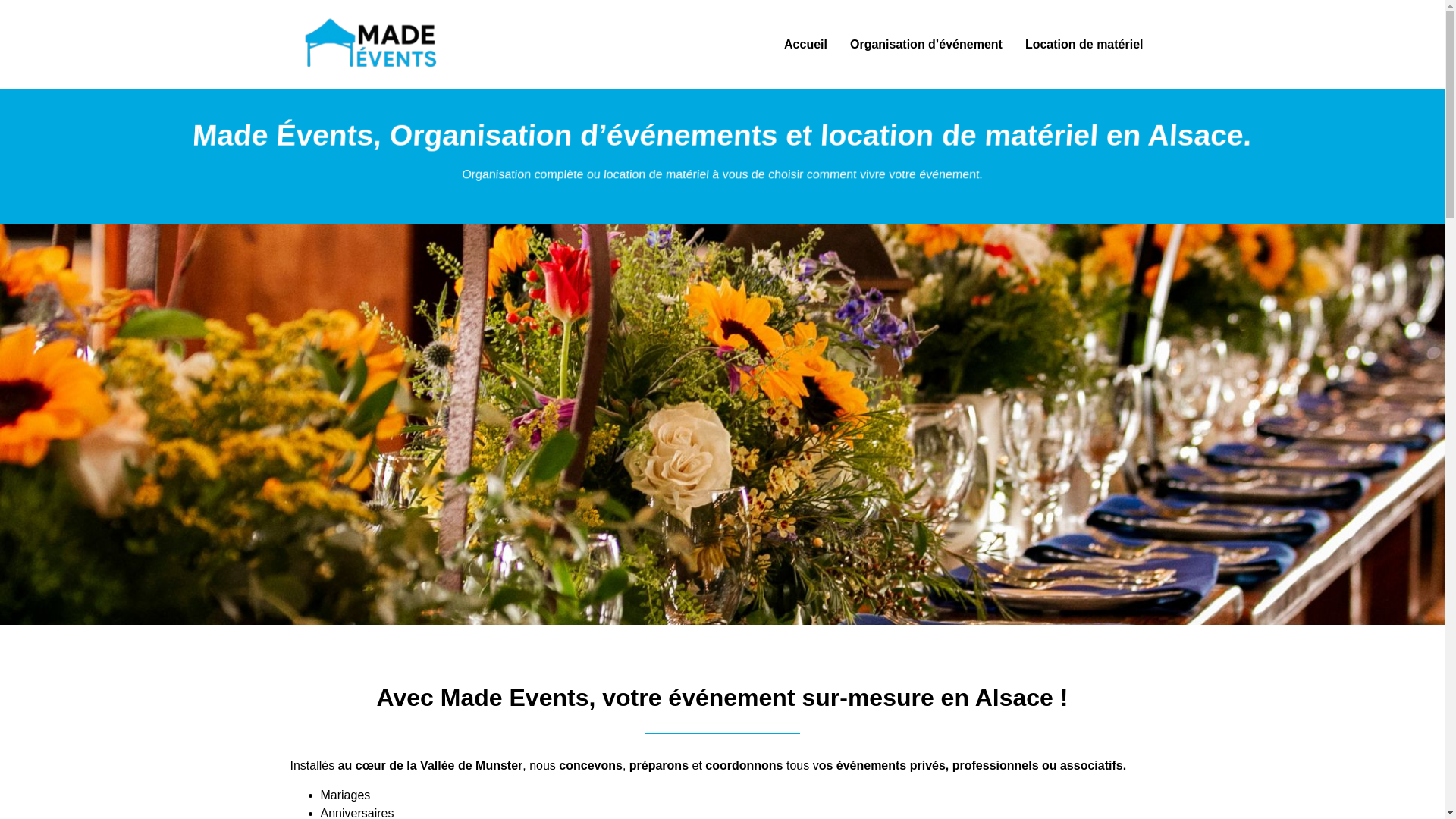 website screenshot of https://madeevents.fr/