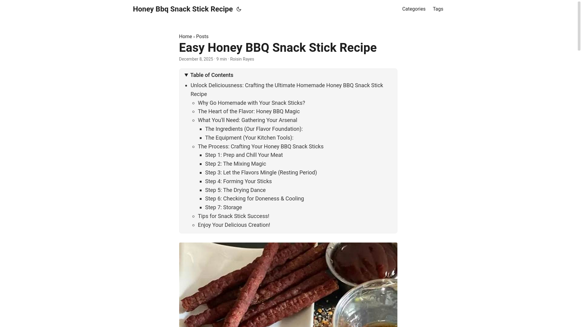 website screenshot of https://honeybbqsnackstickrecipe3.pages.dev/