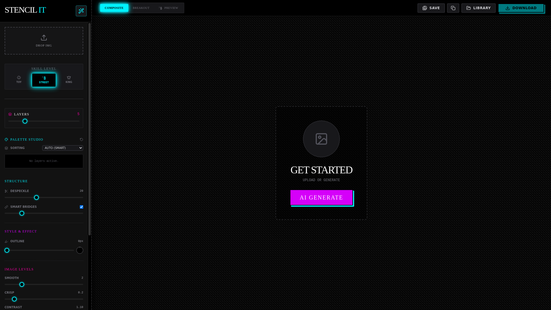 website screenshot of https://stencil-it.io/