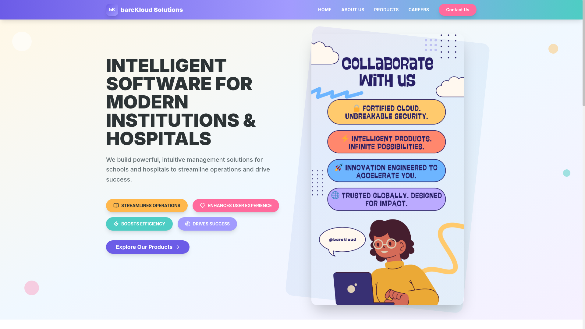 website screenshot of https://barekloudsolutions.pages.dev/