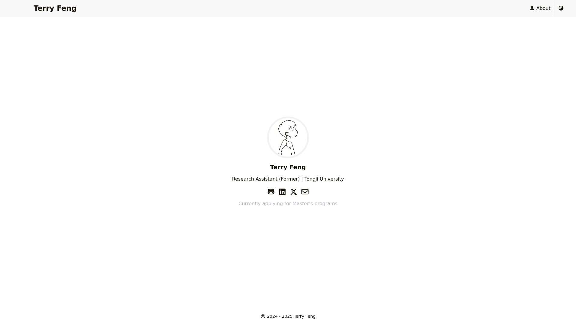 website screenshot of https://terryfeng.pages.dev/