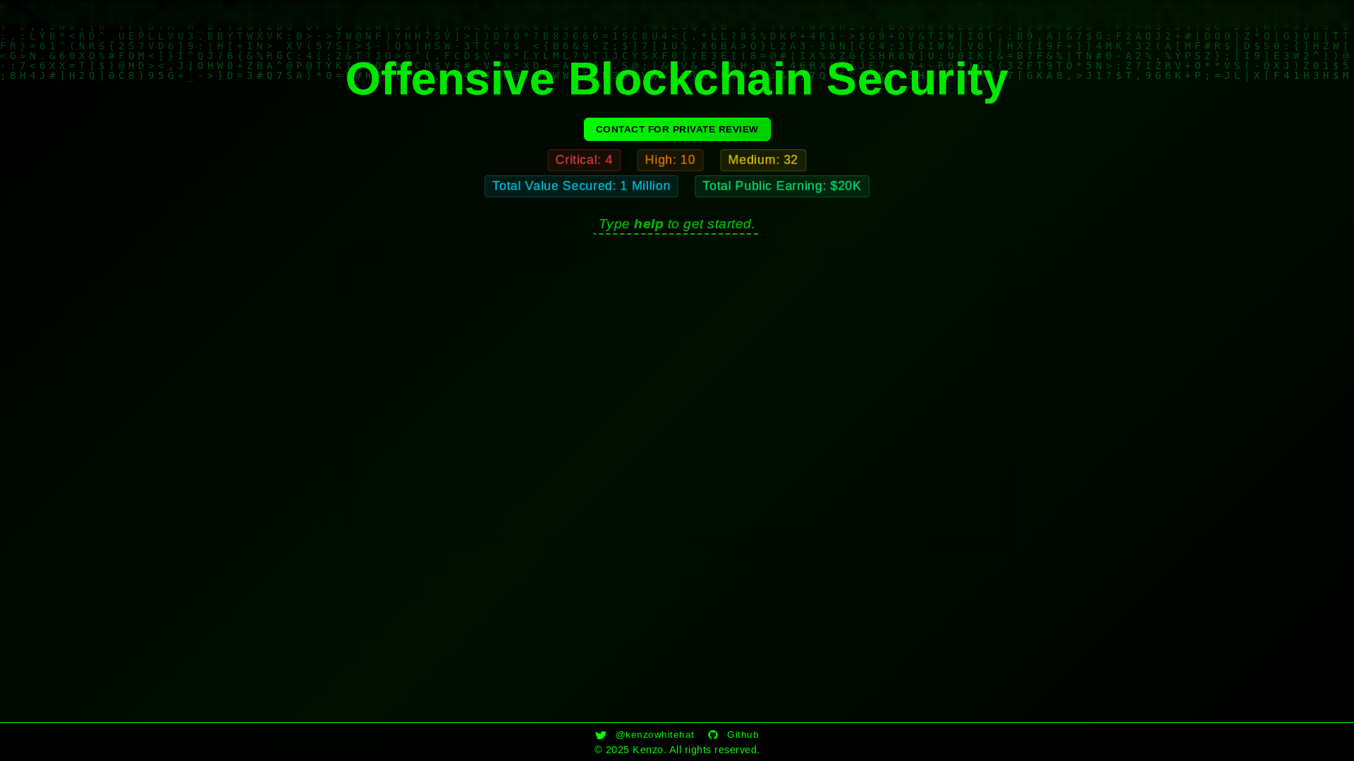 website screenshot of https://kenzowhitehat.com/