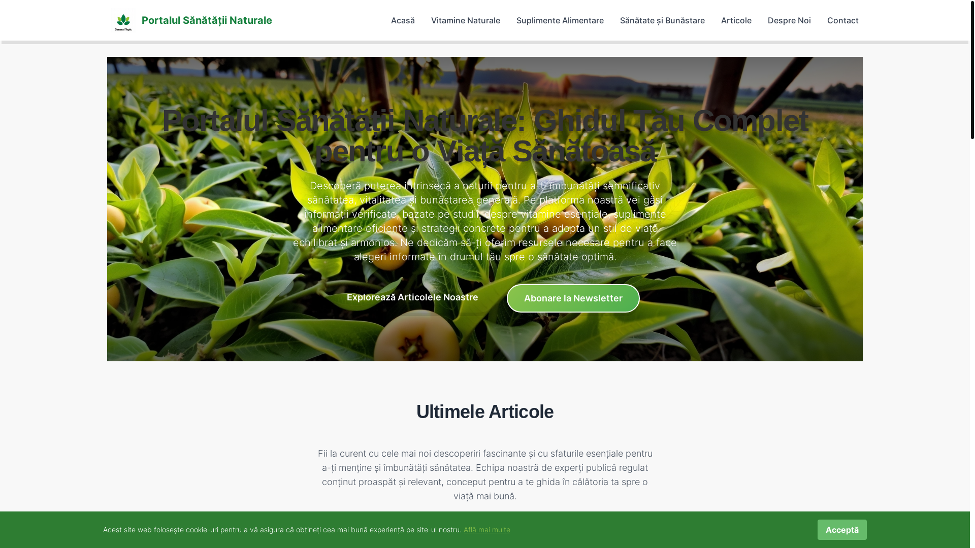 website screenshot of https://portalulsanatatiinaturalea.info/