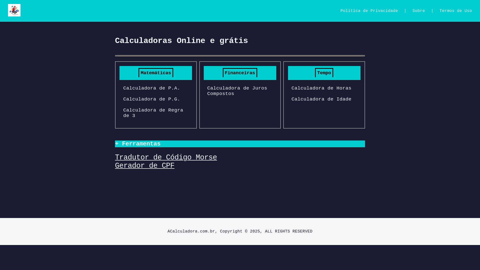 website screenshot of https://acalc-astro.pages.dev/