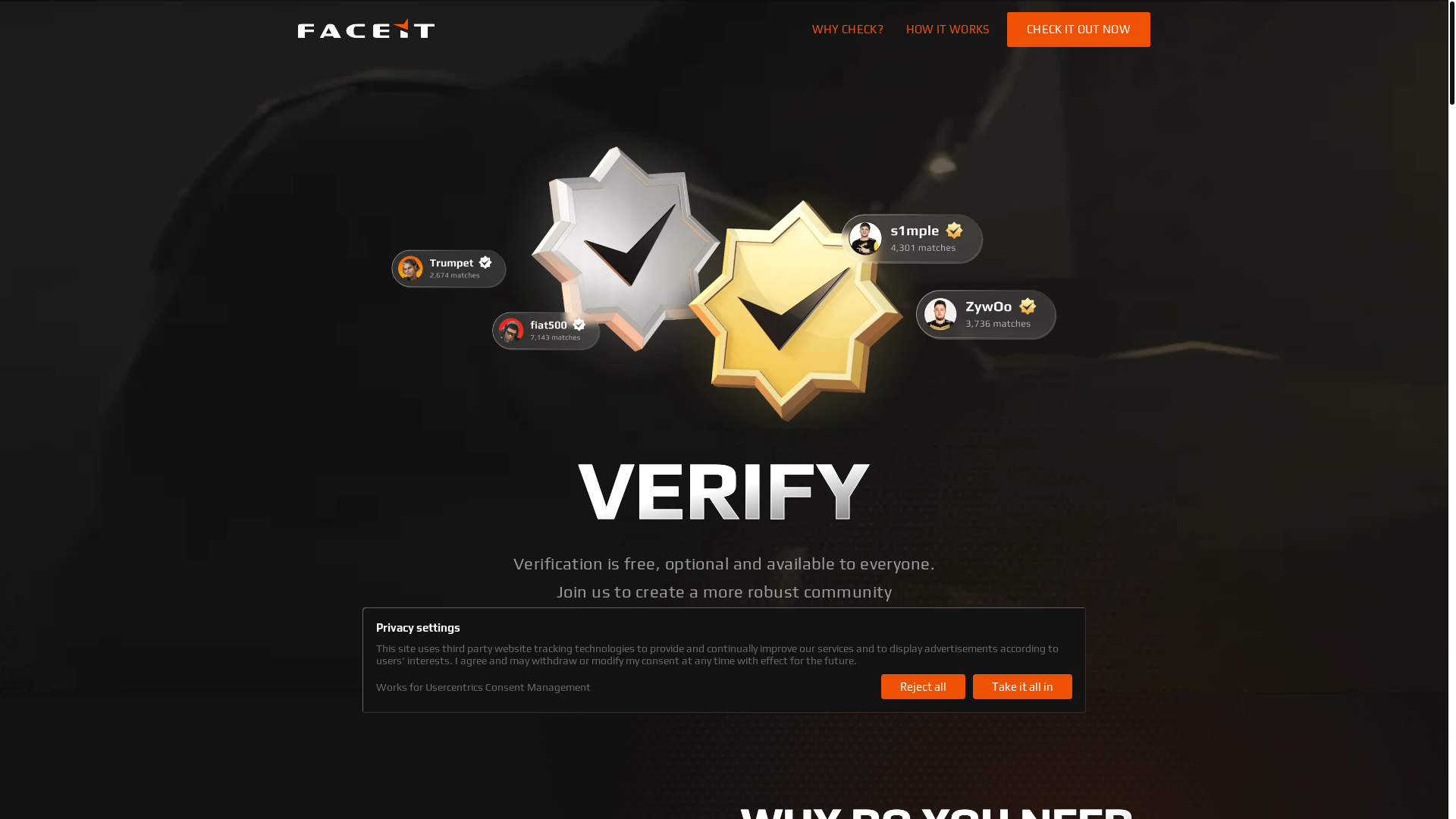 website screenshot of https://faceit-discordverifynow.com/