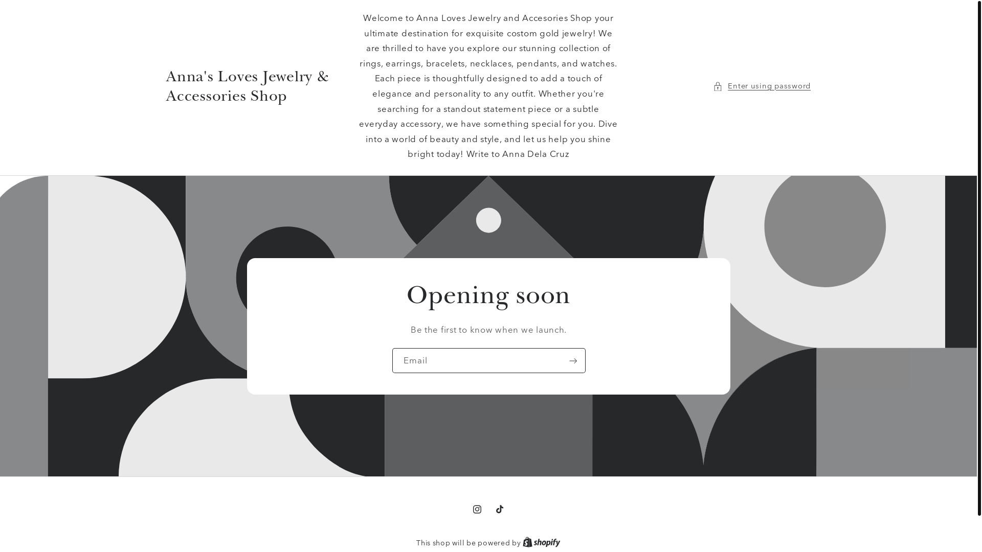 website screenshot of https://annaslovesjewelryaccessoriesshop.com/