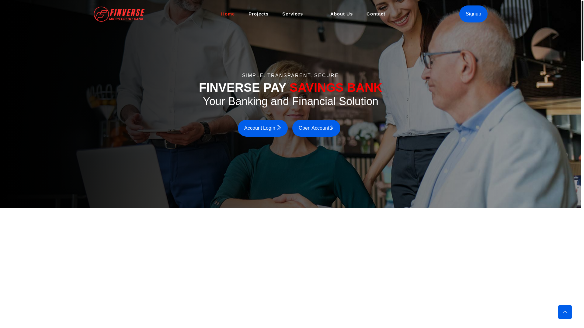 website screenshot of https://finversemcu.com/
